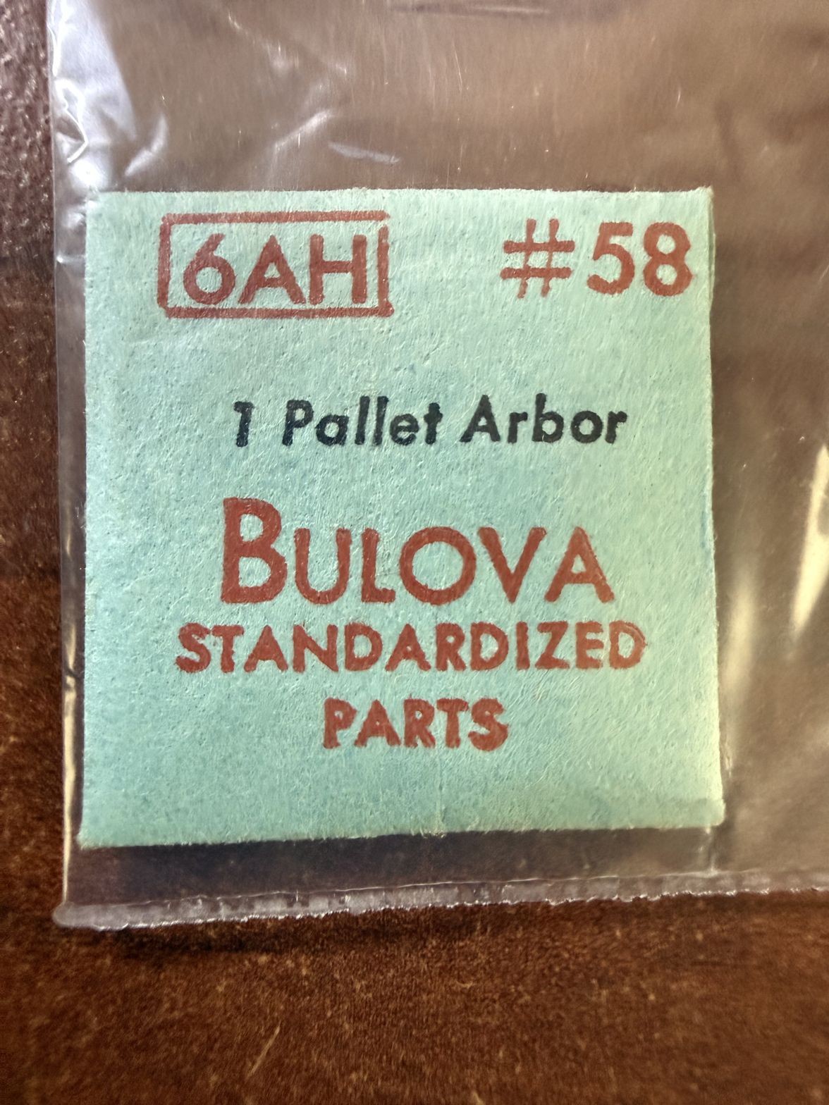 Bulova 6AH Pallet Arbor #58 NOS Genuine Vintage Watch Part New Old Stock