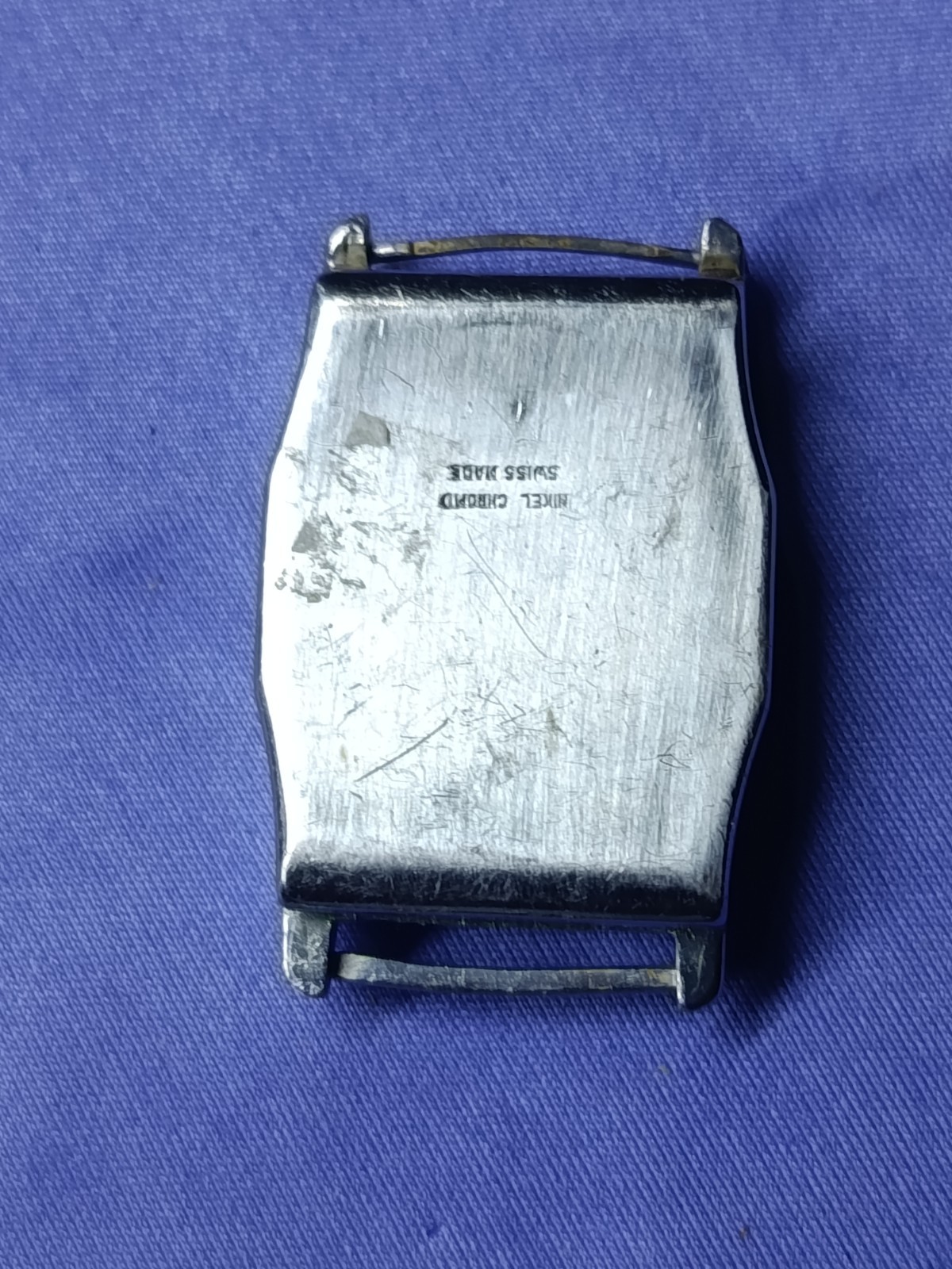 Chrome Plate Jump Hour case.Size 22.5×25.5mm.takes Movement 23.5mm
