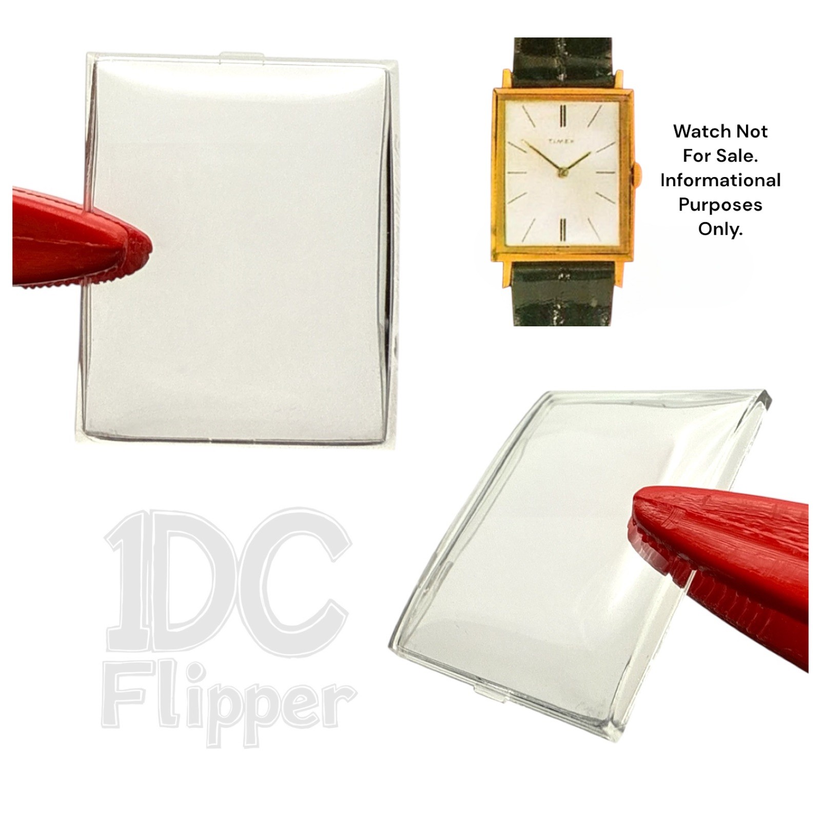 Timex Super Thin Watch Crystal TX1E #1 Rectangle 1960-1966 Fits Timex 5180 Read!