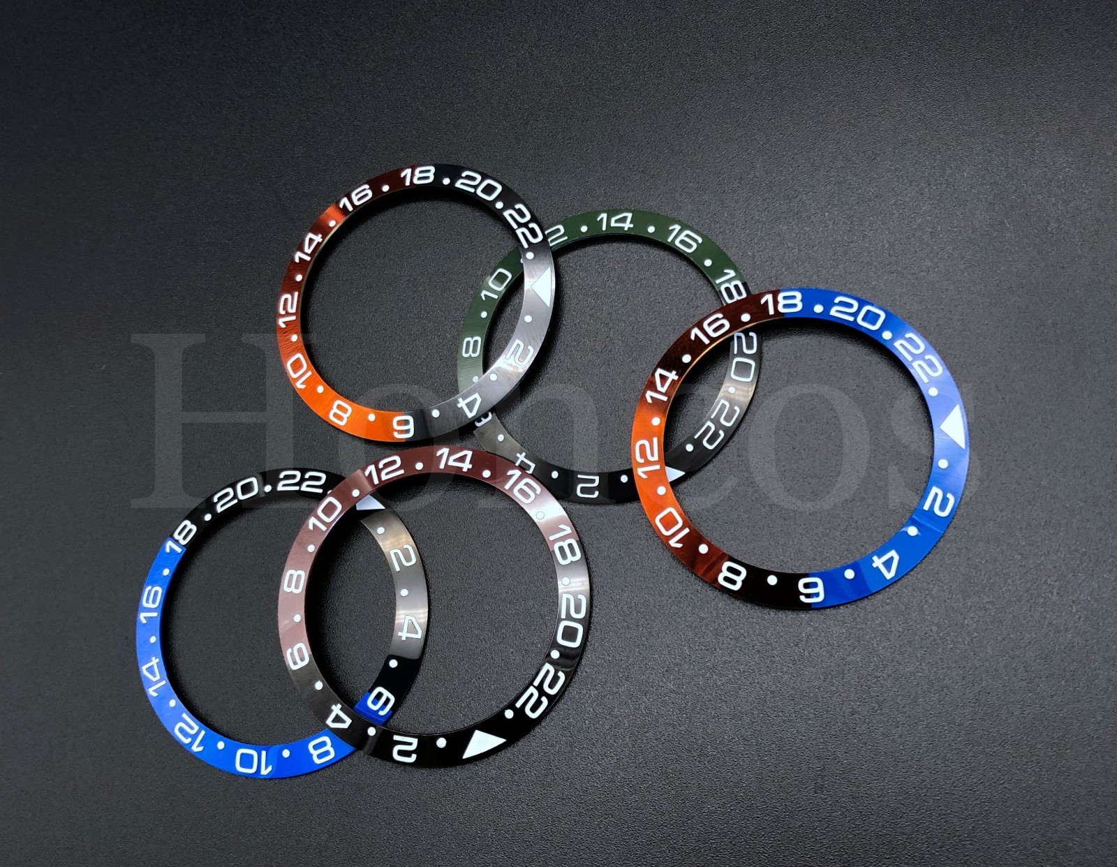 38mm Black Blue White Ceramic GMT Watch Bezel Insert for 40mm Sub SKX 007
