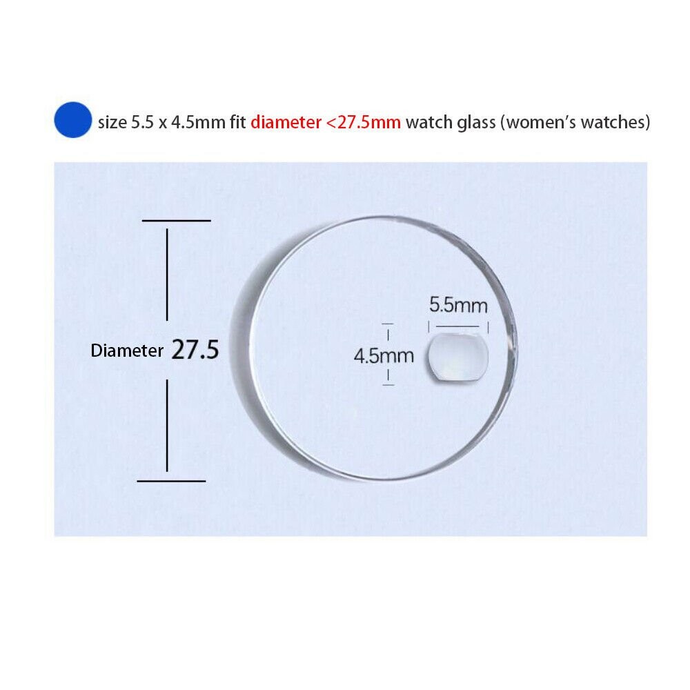 Sapphire Magnifier Convex Lens for Calendar Date Window Watch Crystal Glass
