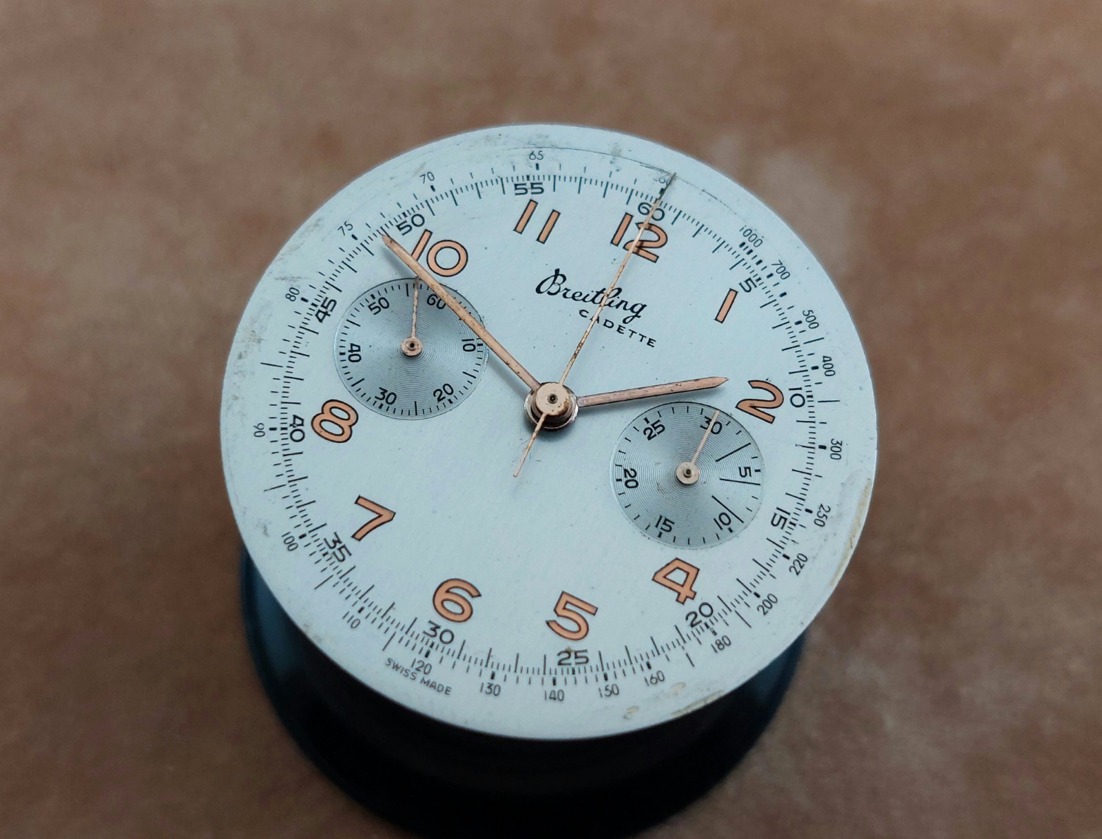 Vintage BREITLING Cadette Chronograph Movement Venus 188 & Dial. Ca 1950’s