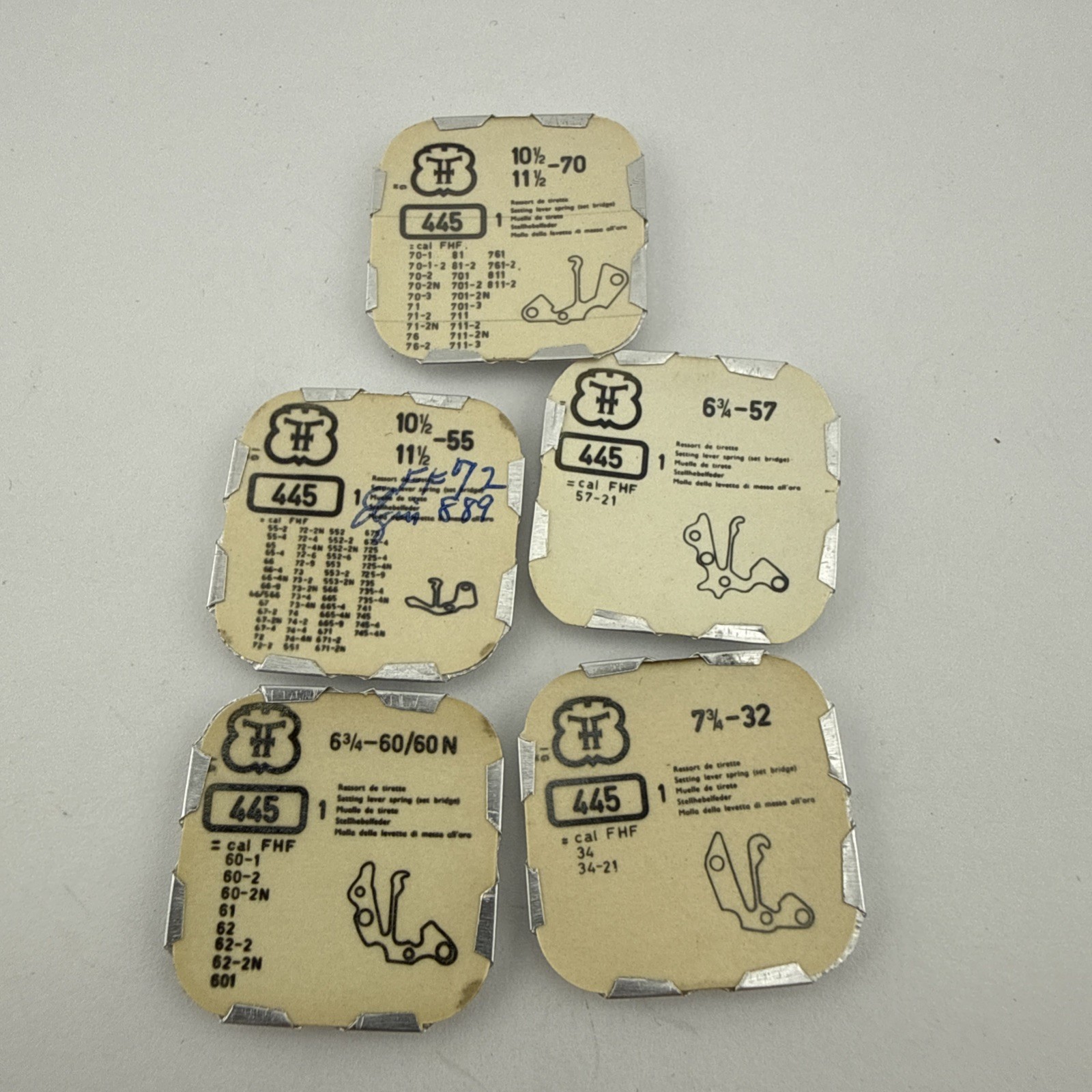 FHF 445 – Setting Lever Spring – Lot Of 5 Watchmaker Estate Lot