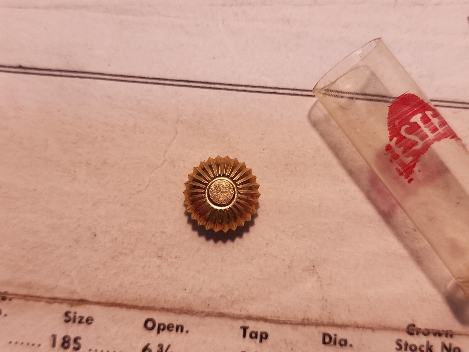 NOS Bestfit 18 Size Yellow Pocket Watch Crown P/N 405Y