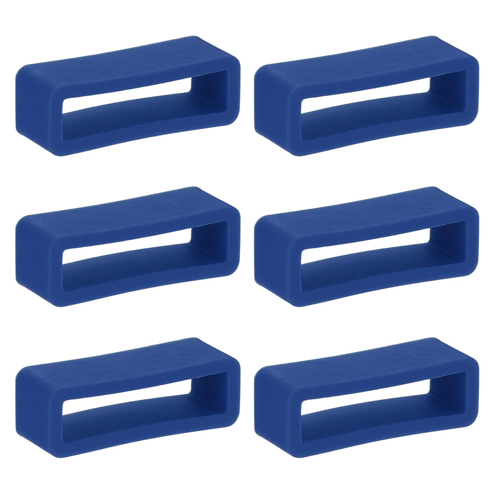 6Pcs 20mm Silicone Watch Band Holder Loop Replacement Blue