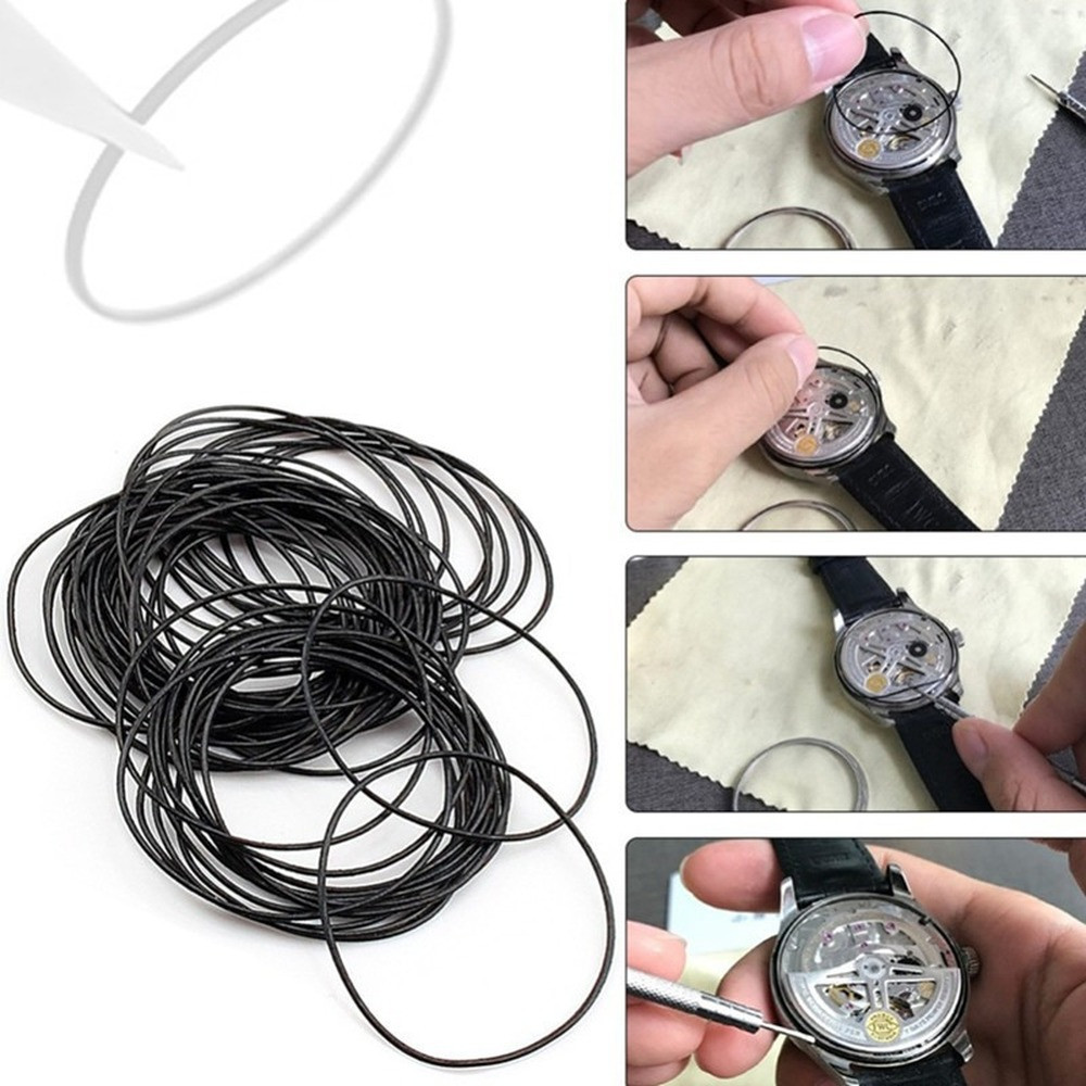 13-36mm DIA Rubber O Ring Waterproof Round Watch Back 0.6mm Gasket Rubber Seal