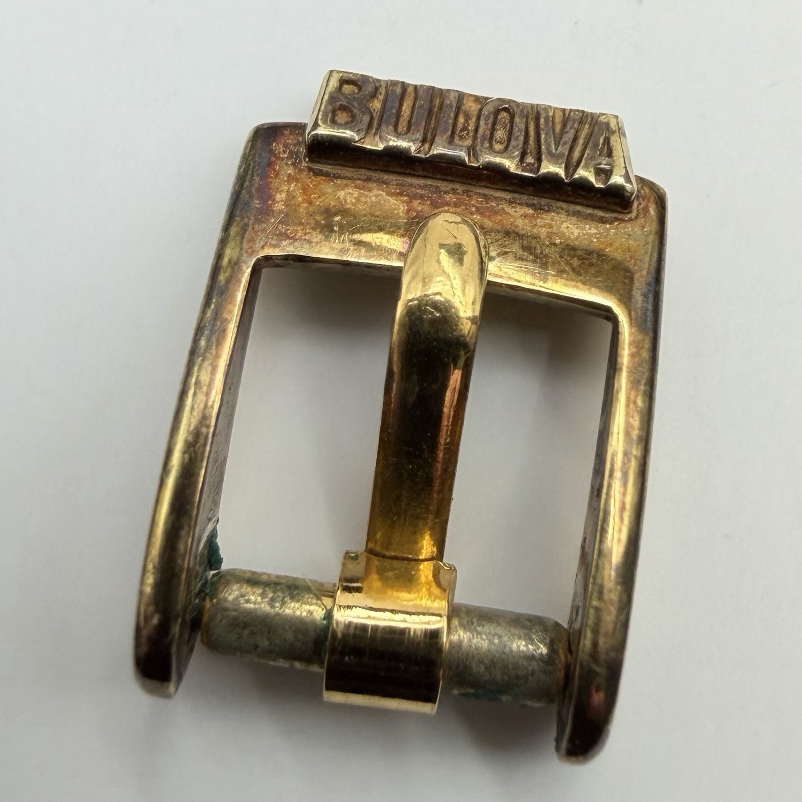 Vintage Bulova Plaque G Swiss Gold Plated Ladies Wristwatch Band Buckle Only 8mm