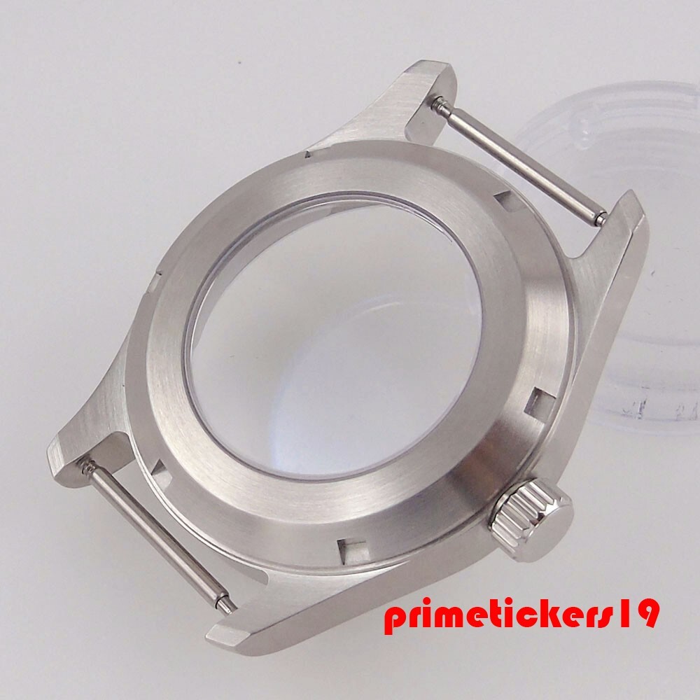 39mm/36mm Pilot Steel Watch Case Band Exhibition Back Fit NH35 ETA2824 PT5000