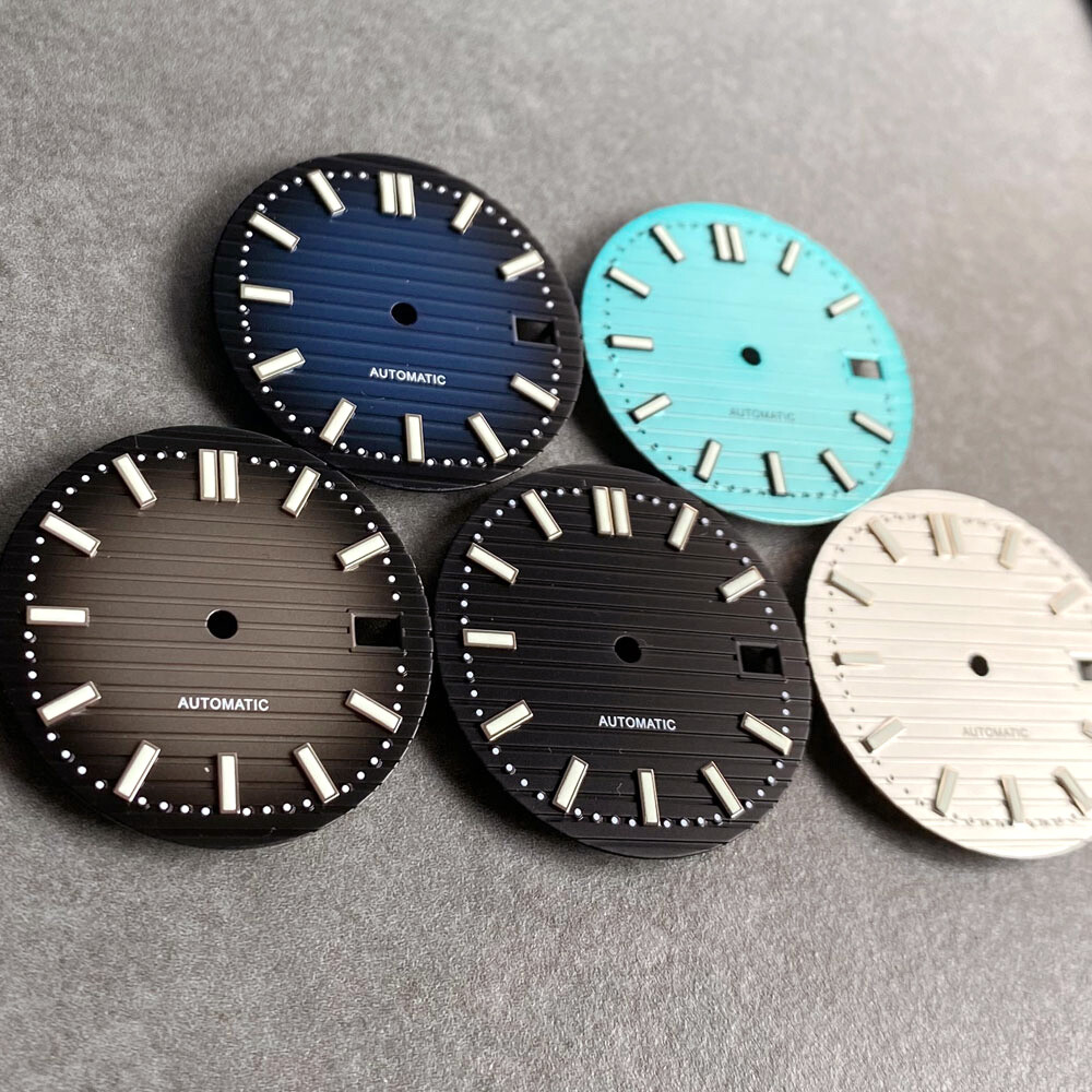 29.2mm Five Colors Stripe Watch Dial Fit NH35A NH36 Square Men Watches Case Lume
