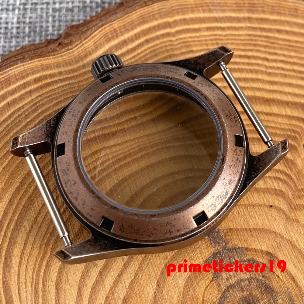 36mm/39mm Pilot Bronze Coated Vintage Steel Watch Case Fit NH35 ETA2824 PT5000