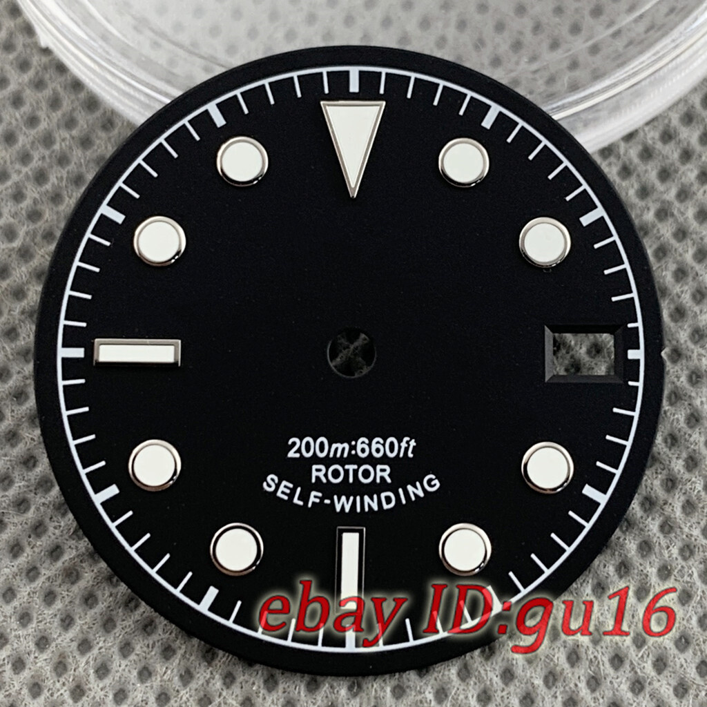 28.5mm sterile luminous Gray blue black green watch dial fit NH35/NH35A Movement