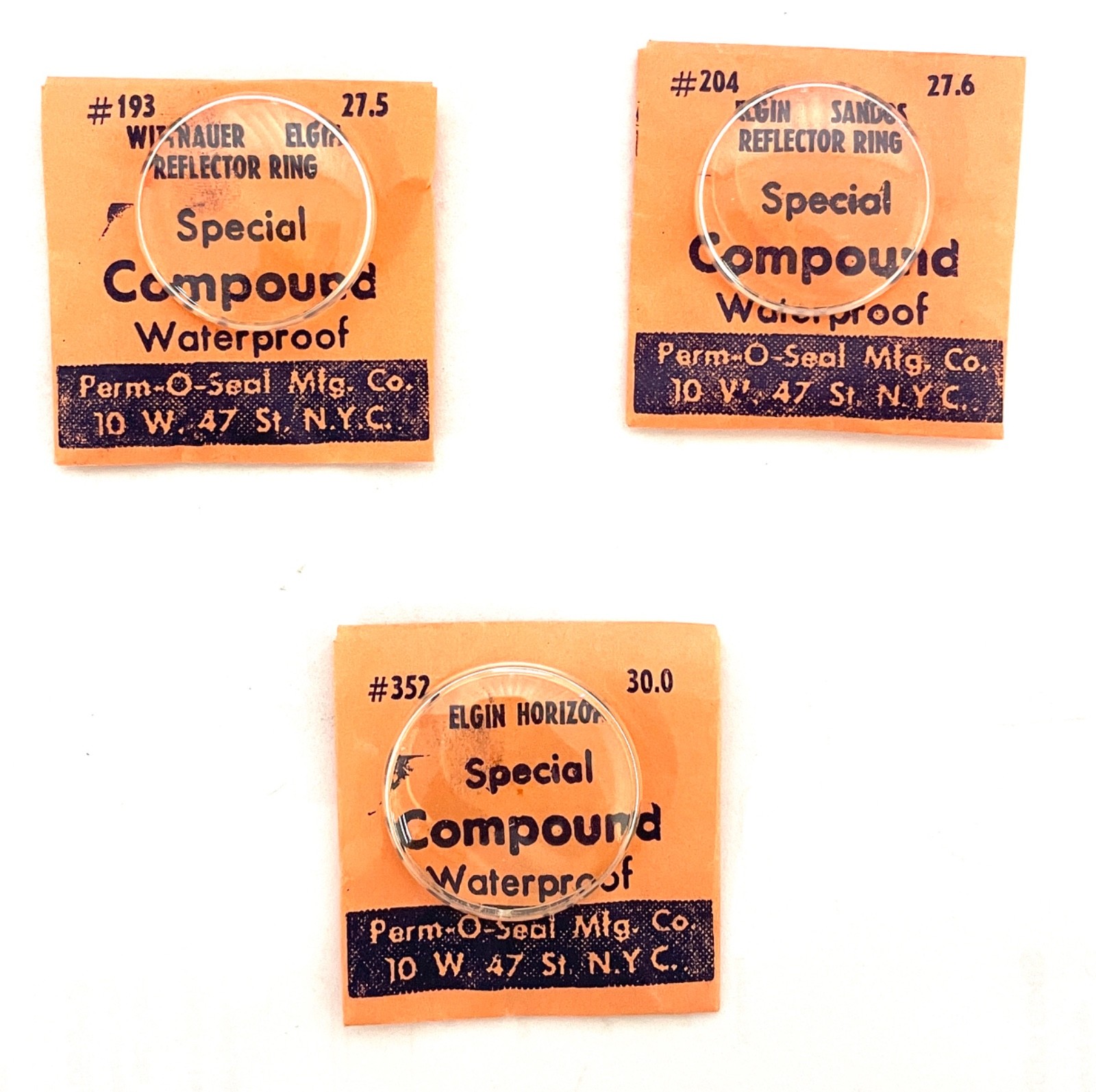 ELGIN Special Compound Waterproof Acrylic Watch Crystals Various Types + Sizes