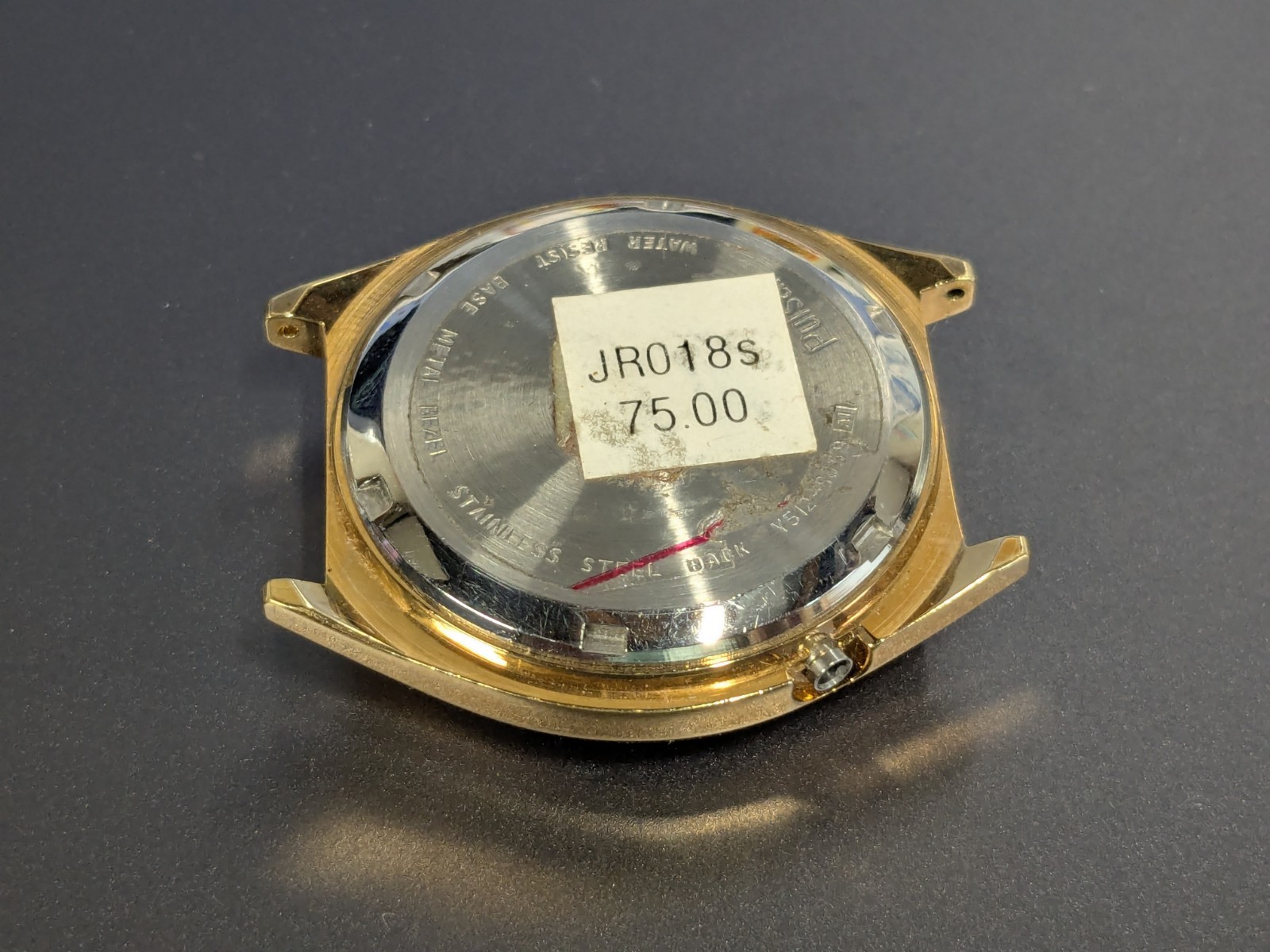 Pulsar Mens Watch Case, Crystal, Case Back – Gold Tone Y512-8059