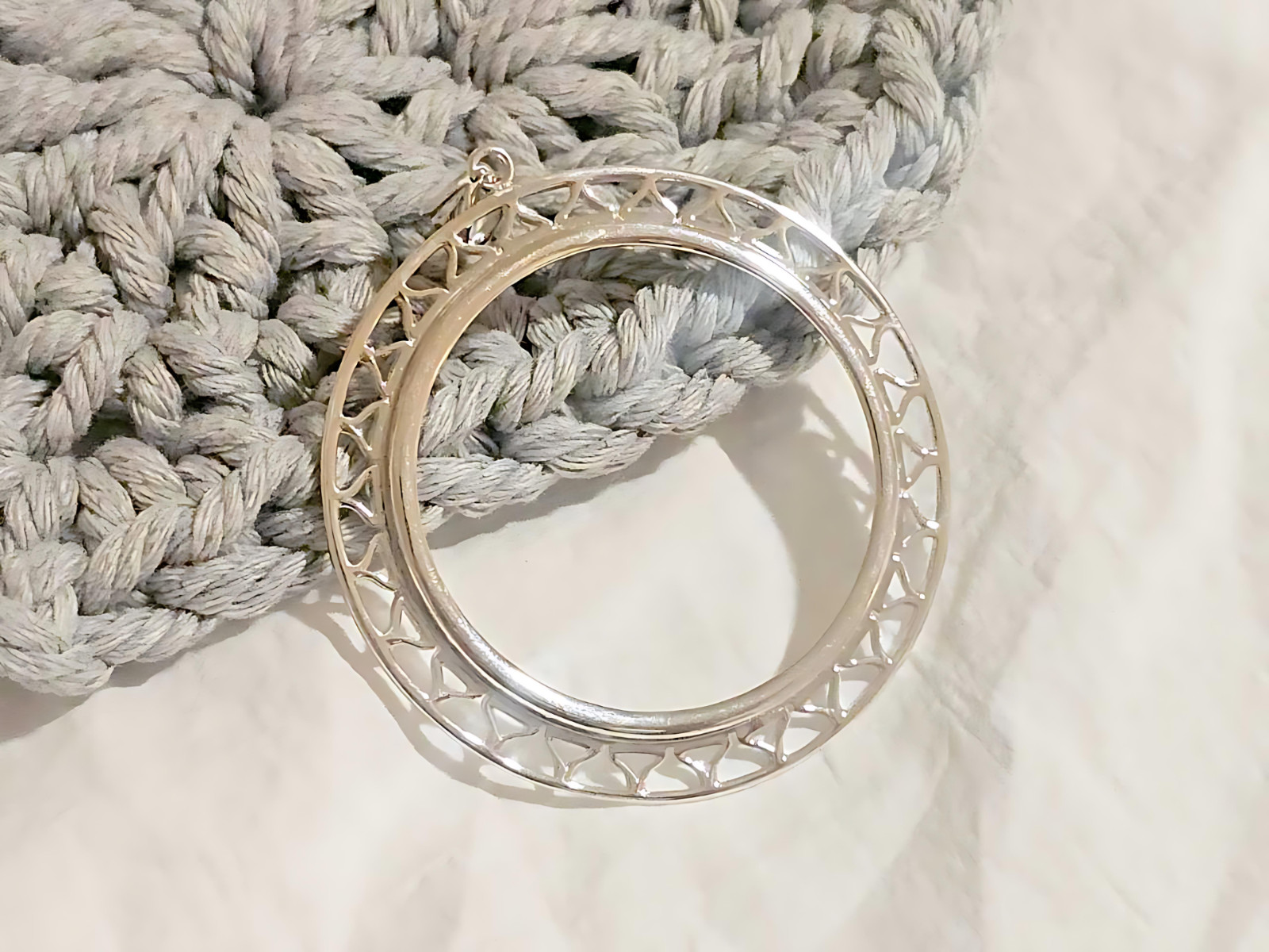 925 Sterling Silver Prong Back Filigree Edge Bezel for 38mm 1 Dollar Coins
