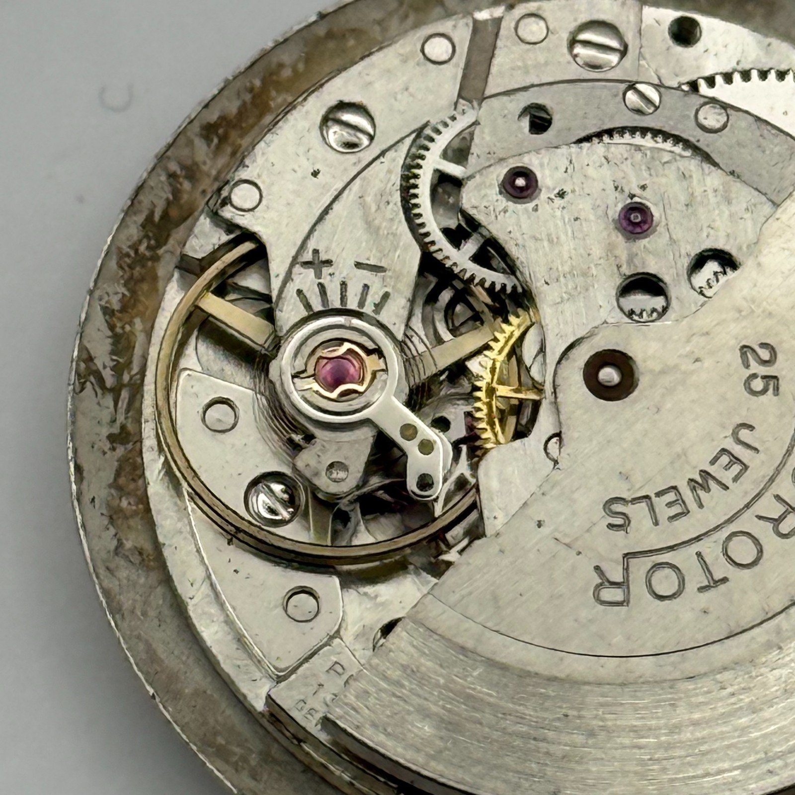 PUW 1361 Watch Movement Countess 25 Jewels Incabloc German Automatic Parts 30mm