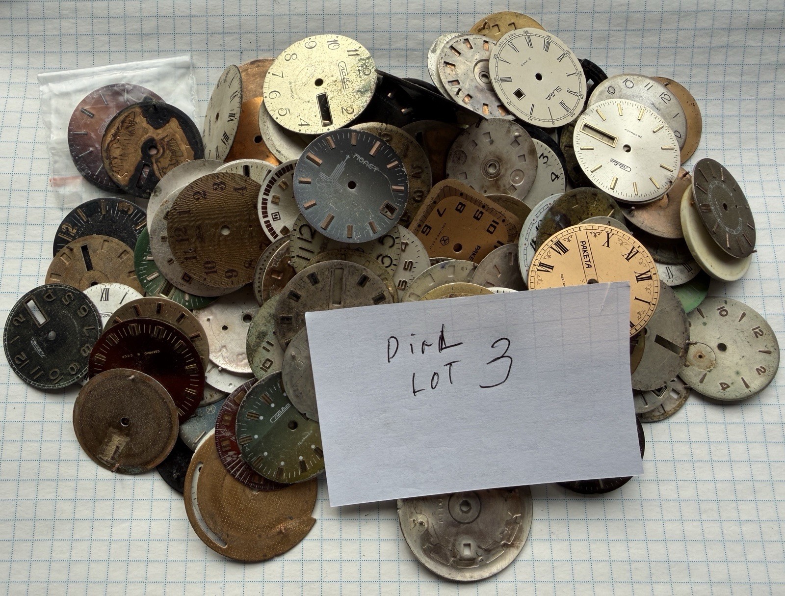 Vintage Watch Dials Lot 400g – Mechanical watch Faces, Steampunk, Soviet Art