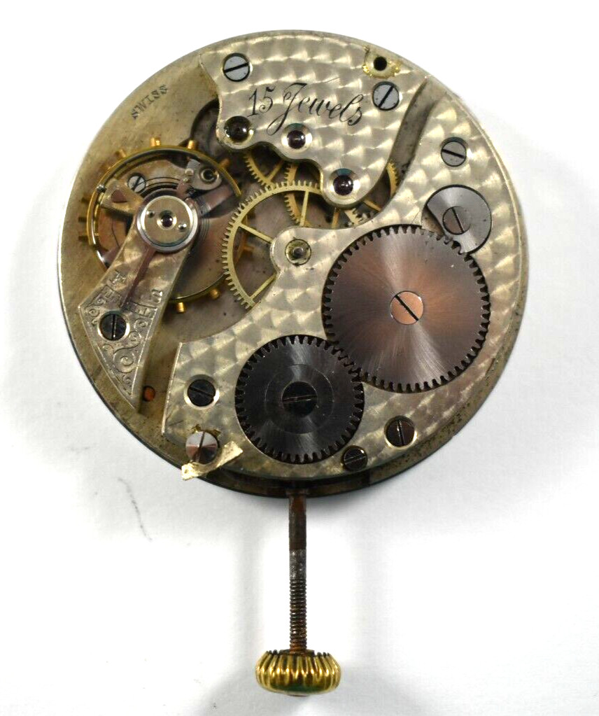 Vintage Swiss Made Unbranded 12s OF Private Label Pocket Watch Movement lot.fc