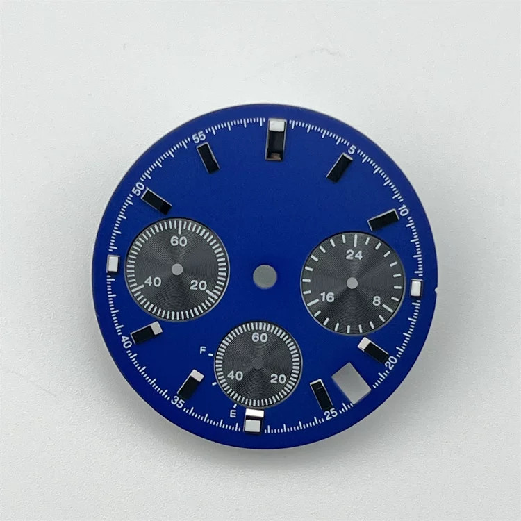 29.5mm Multifunctional Watch Dial Green Lume For Vk63 Movement Replacement Parts