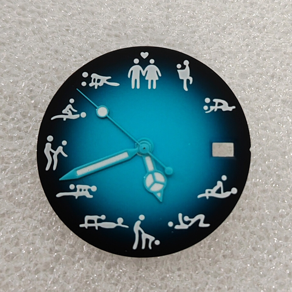NH35 Dial 28.5mm Gradient Two-color Dial+Hand Green Luminou for NH35/36 Movement