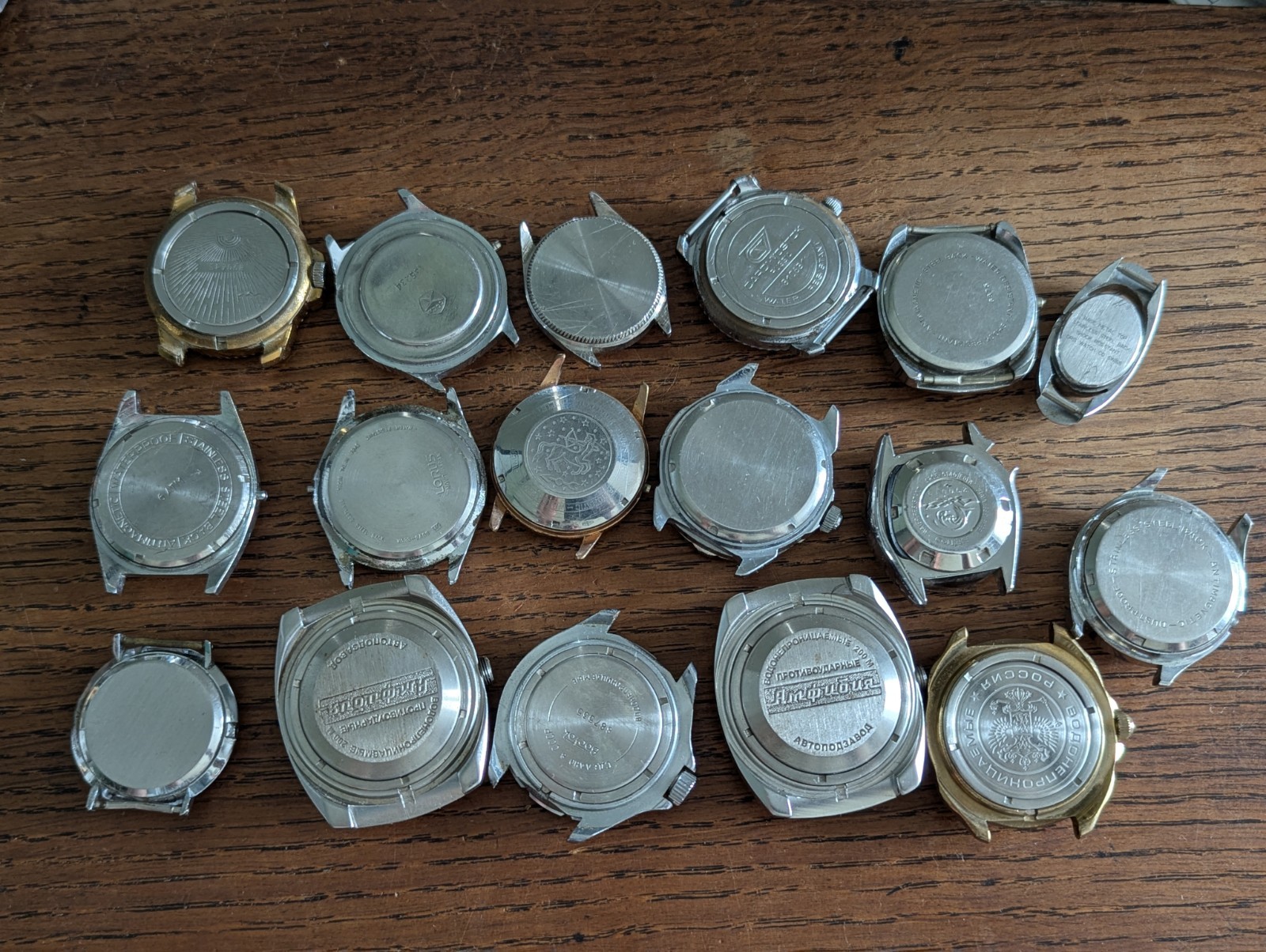 Watch Cases, Used, for Parts / Spares Mostly Vostok, Mixed Lot, Watchmaker #S822
