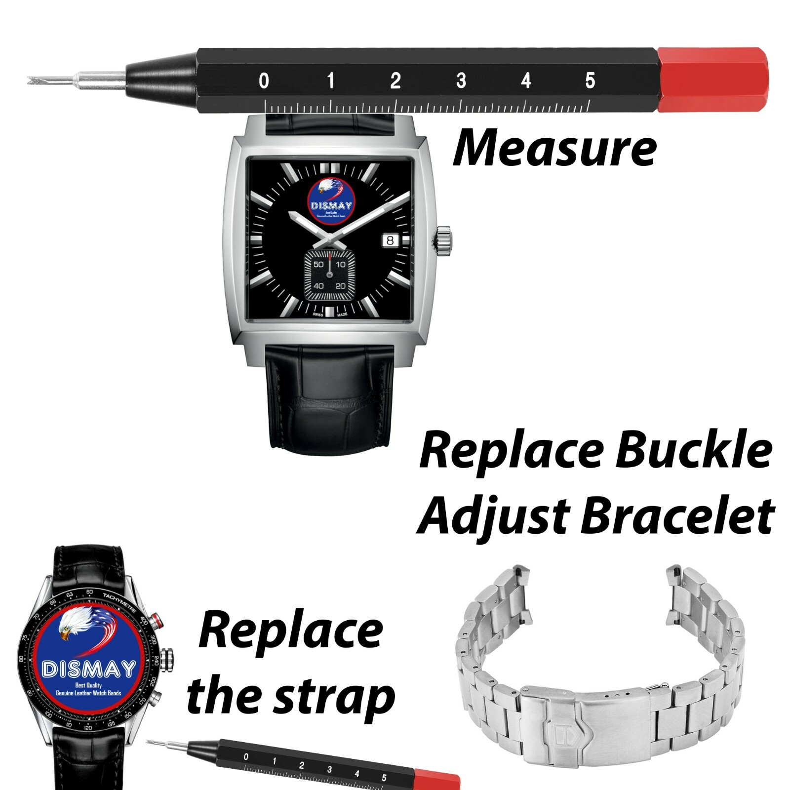 DISMAY Spring Bar Remover Tool SET for Buckle Watch Strap Pin Installation