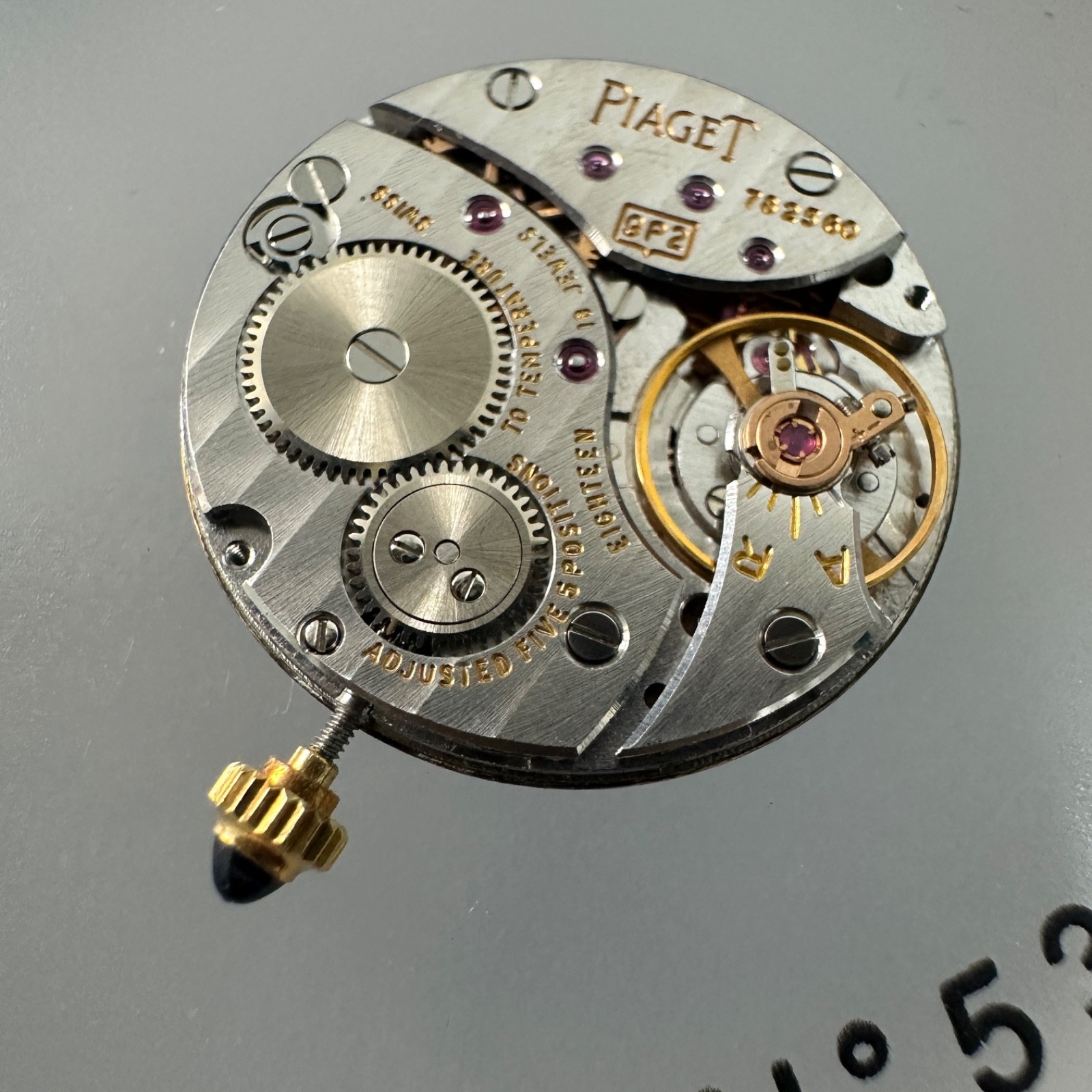 Piaget Watch Movement 9P2 Working Original Crown Dial Hands