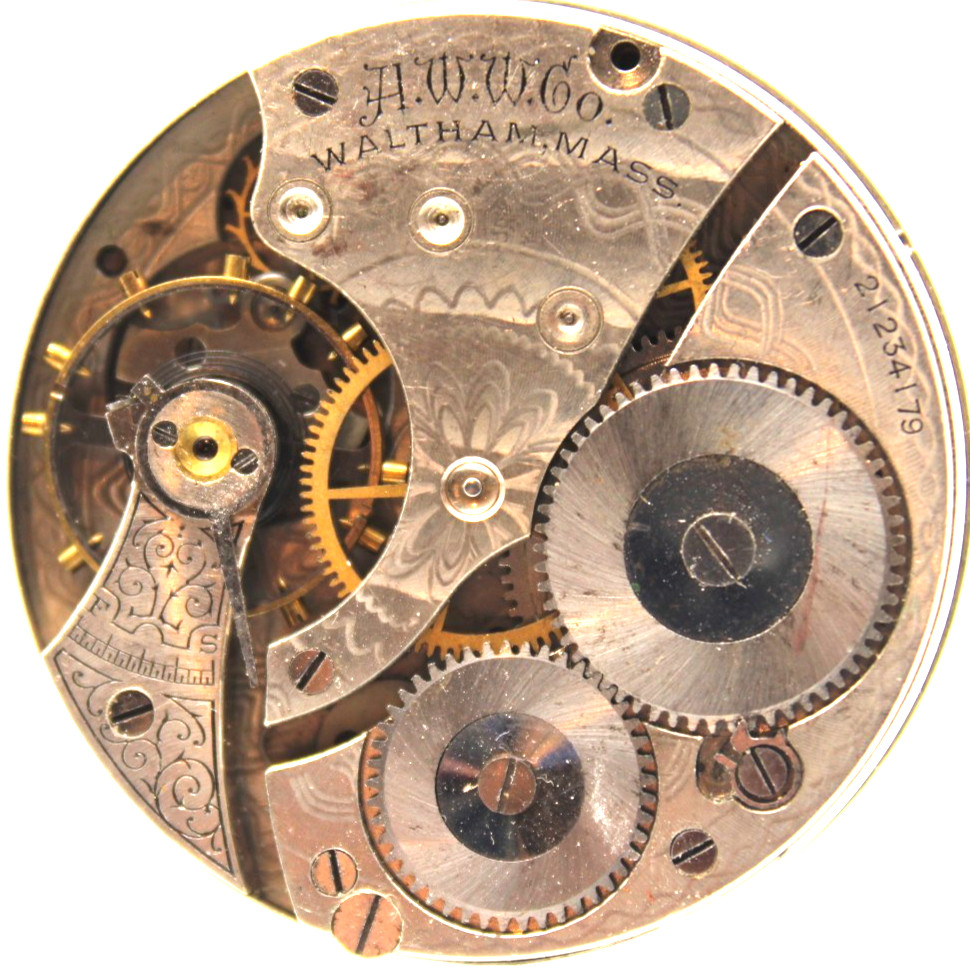 1917 WALTHAM POCKET WATCH MOVEMENT 21234179 GRADE: 610 16s 7j (ET2)