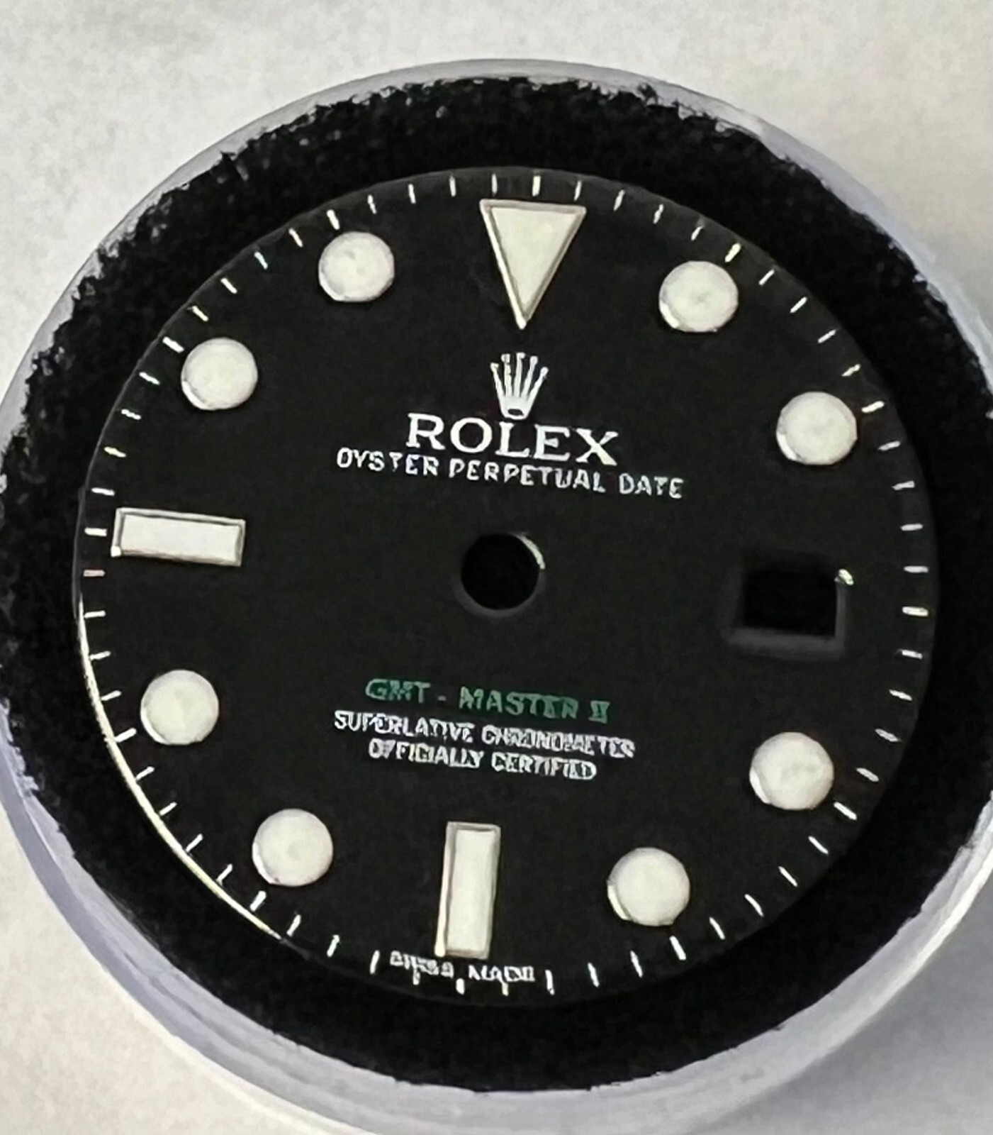 Authentic Rolex GMT-MASTER II 16713 16718 Glossy Black & Silver Dial
