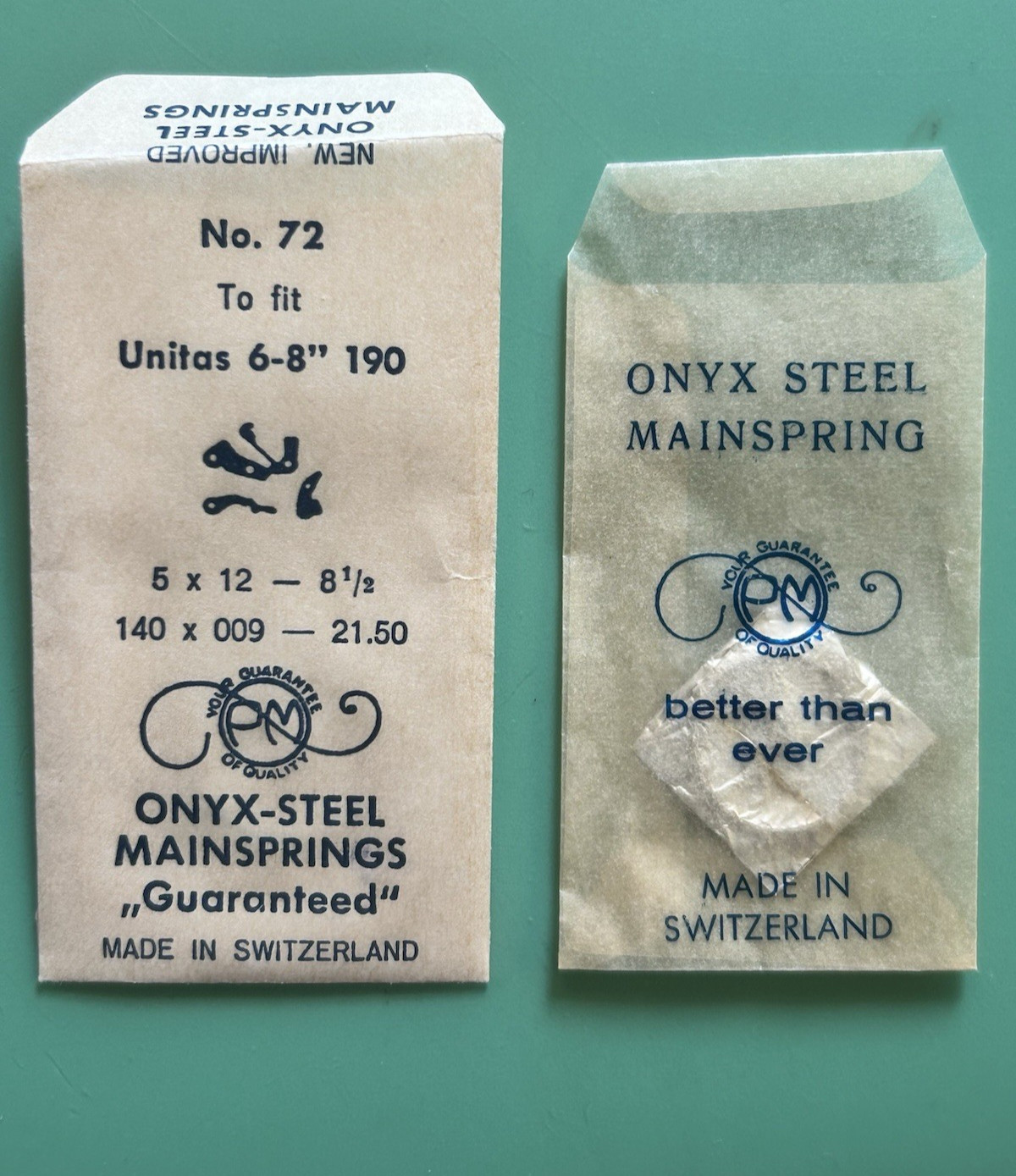 Unitas (UT) 6-8″ 190 – Onyx Steel Mainspring – Part 72 – 5 x 12 – 8 1/2 – NOS