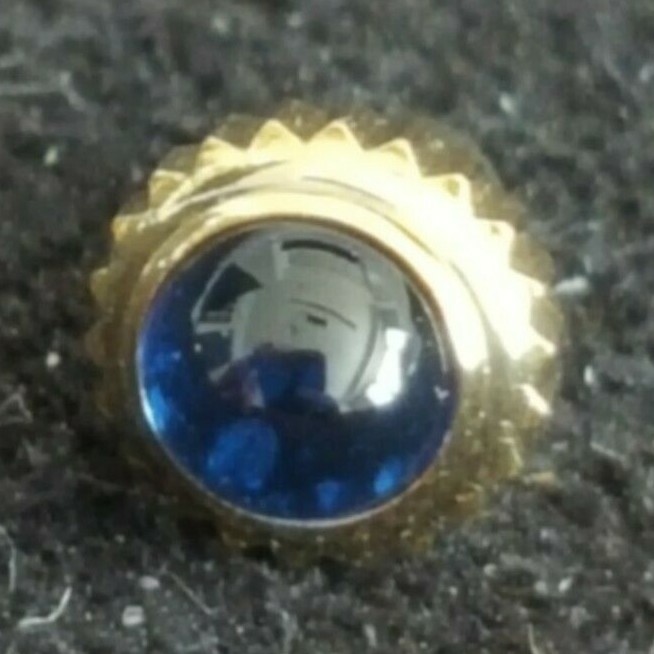 Longines Gold Plated Crown With Blue Cabochon Stone and Gasket Part Number 13-21