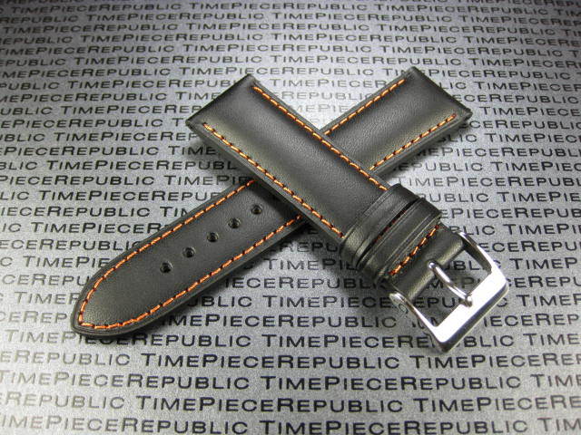21mm Black GENUINE CALF LEATHER STRAP Watch Band IWC TOP GUN Pilot Portuguese 6