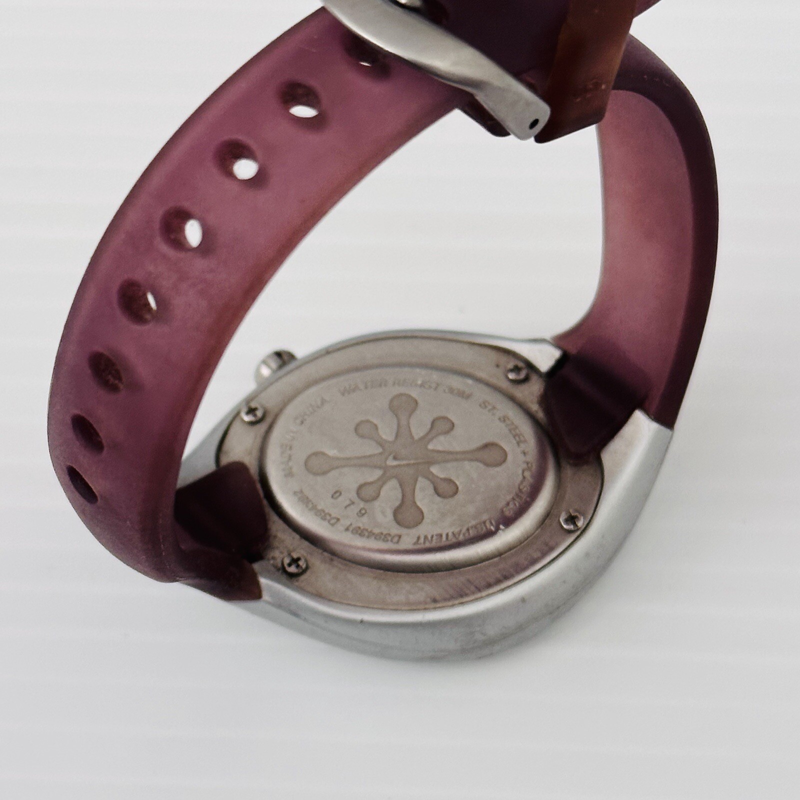 Vintage NIKE Triax Pink Sports Watch Splat – Silicone Band Silver – PARTS ONLY
