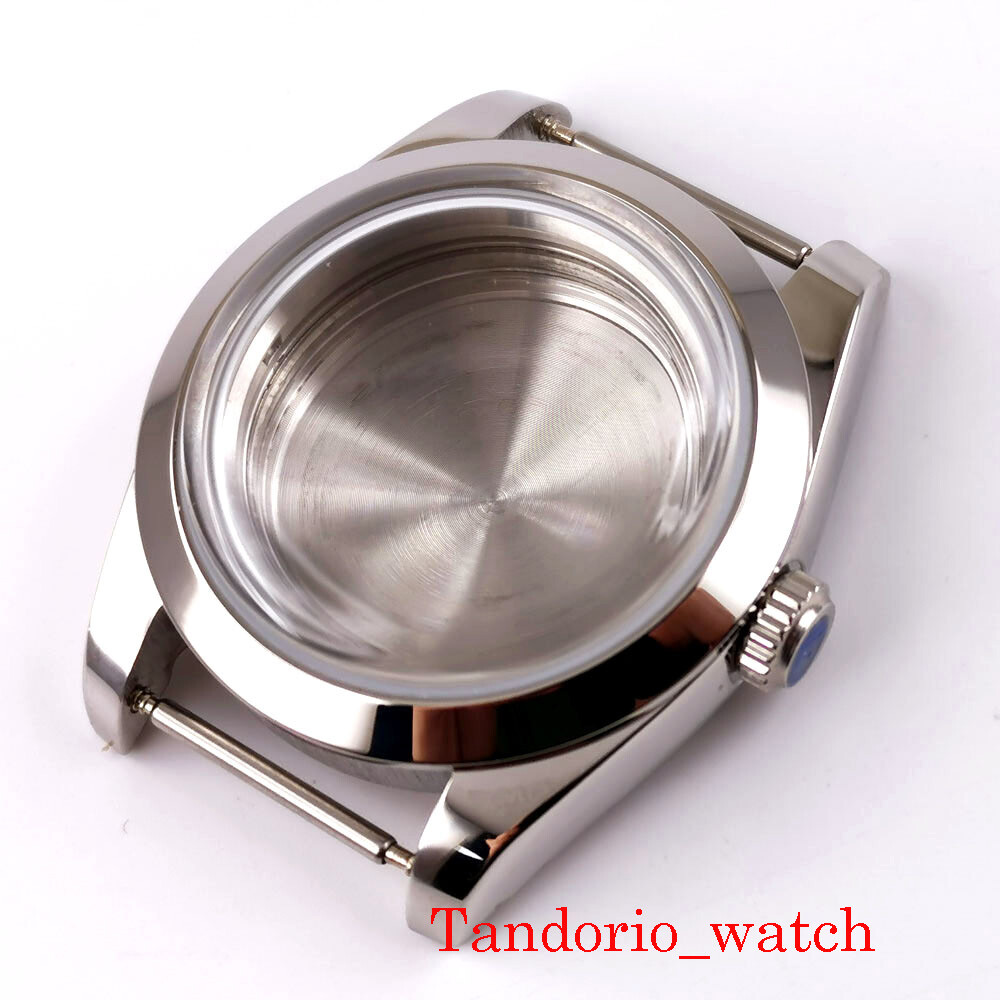 39mm Watch Polished Case Sapphire/Mineral Arched Glass Fit NH34 NH35 NH35A NH36A