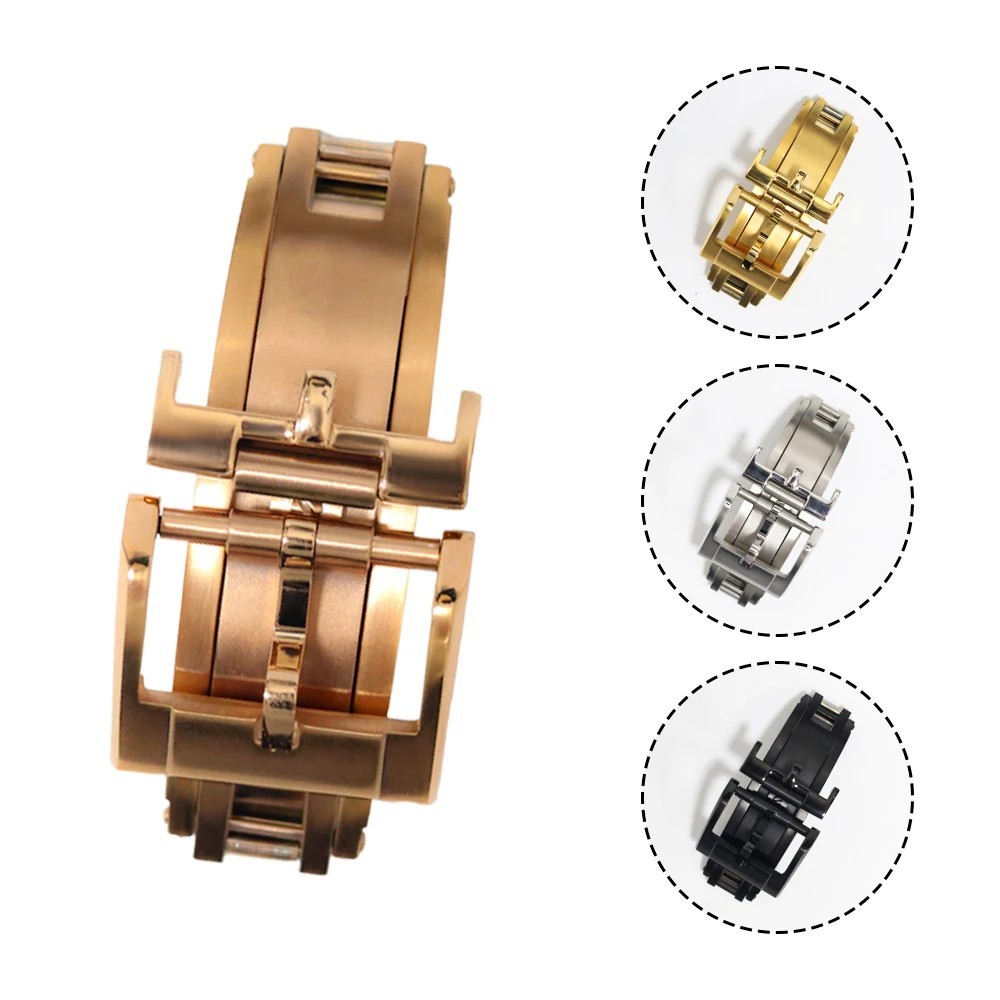 16mm 18mm 20mm Luxury Watch Buckle Stainless Steel Gold Black For Leather Strap