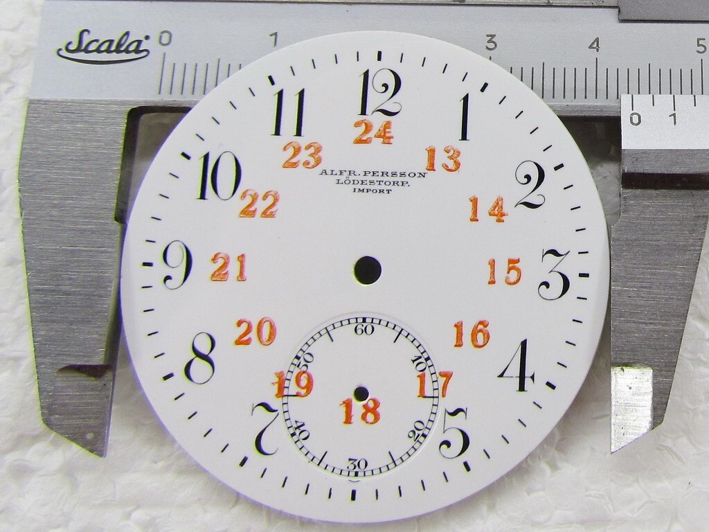 Longines Antique Swiss EXCELLENT Enamel DIAL Watch-face 43.2 mm for Pocket Watch