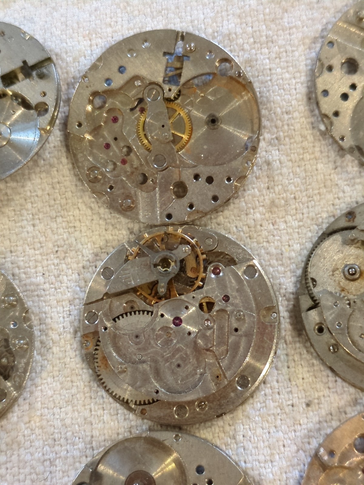 Lot Of 21 Assorted USA DRP Vintage Watch Movement Parts For Repair. See Pictures