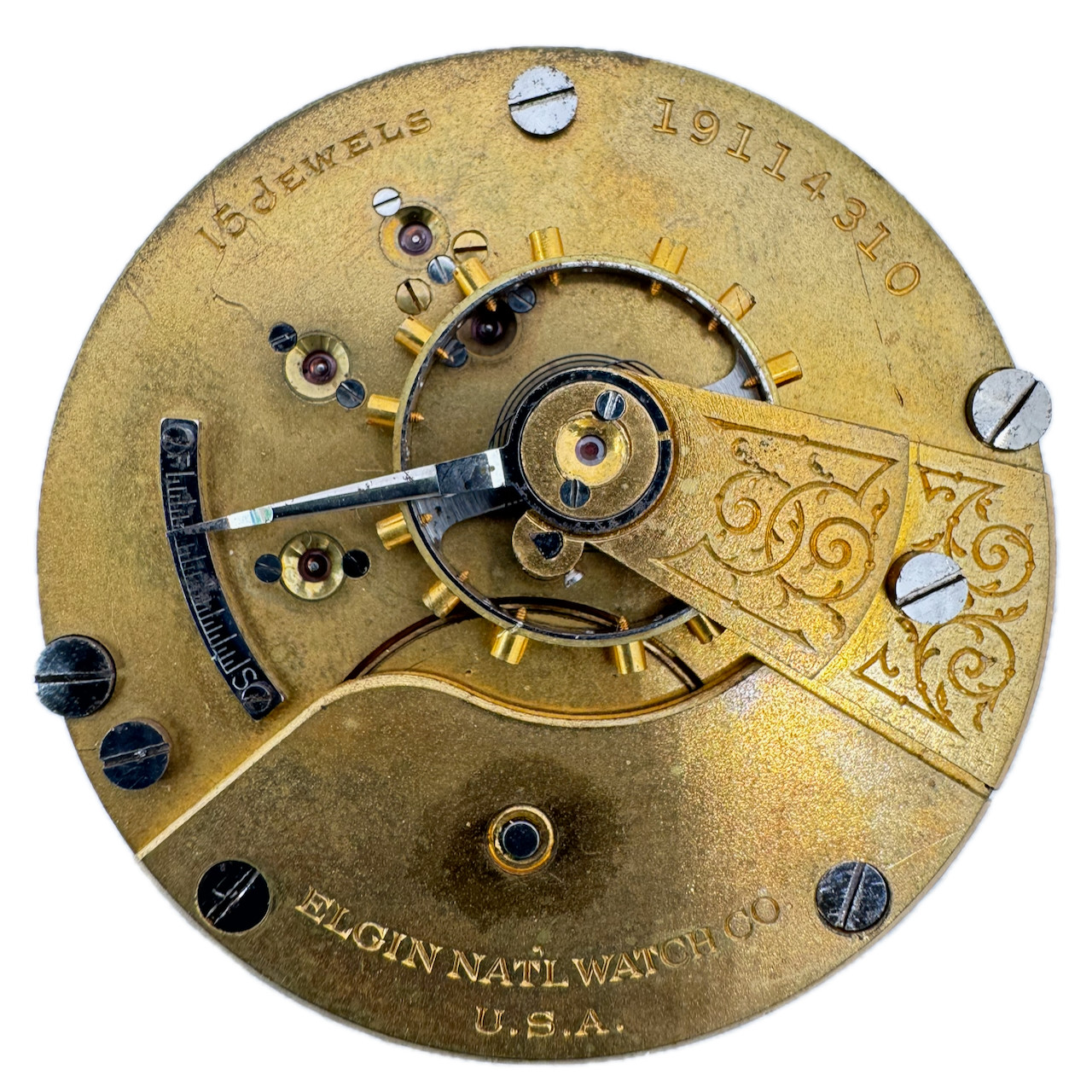 Antique 18s 1917 Elgin 5 15 Jewel Mechanical Pocket Watch Movement 326 USA