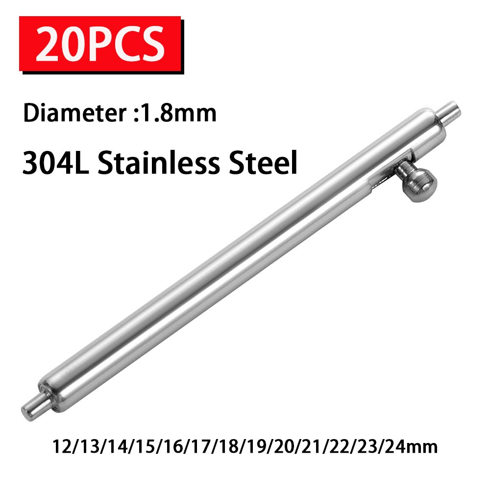 20PCS Quick Release Spring Bar Stainless Steel Watch Band Pin Bar Replacement