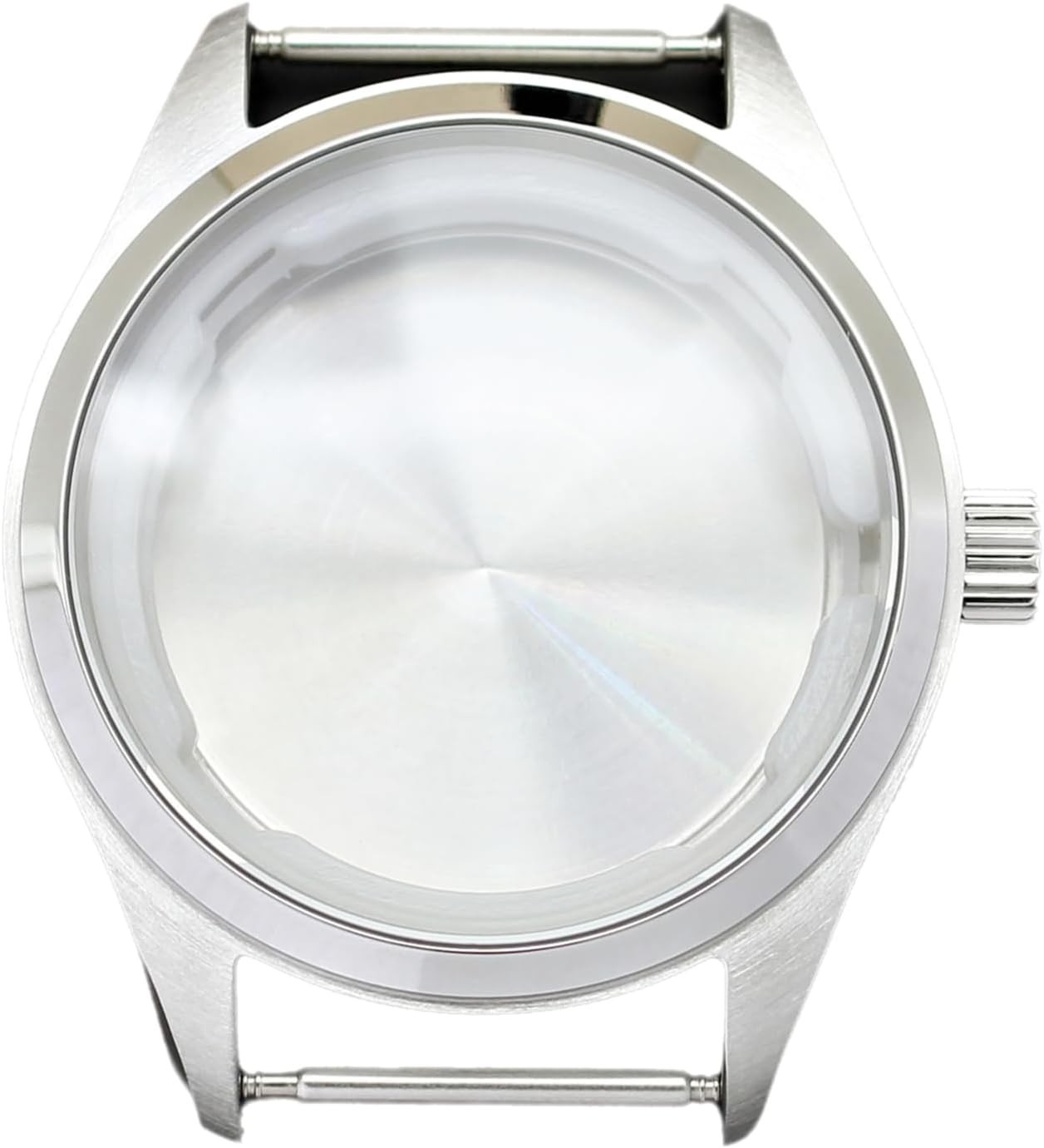 40MM Waterproof Watch Case with Silver Finish for Automatic Movements