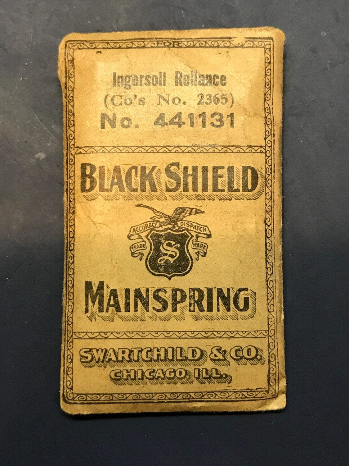 Swartchild Black Shield Mainspring #441131 for 16s Ingersoll Reliance No. 2365 –