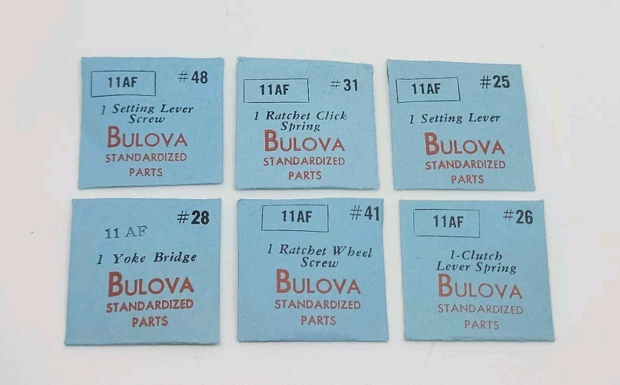 Lot Of 6 Bulova 11AF Parts Ratchet Wheel Screw Yoke Bridge Clutch Lever Spring