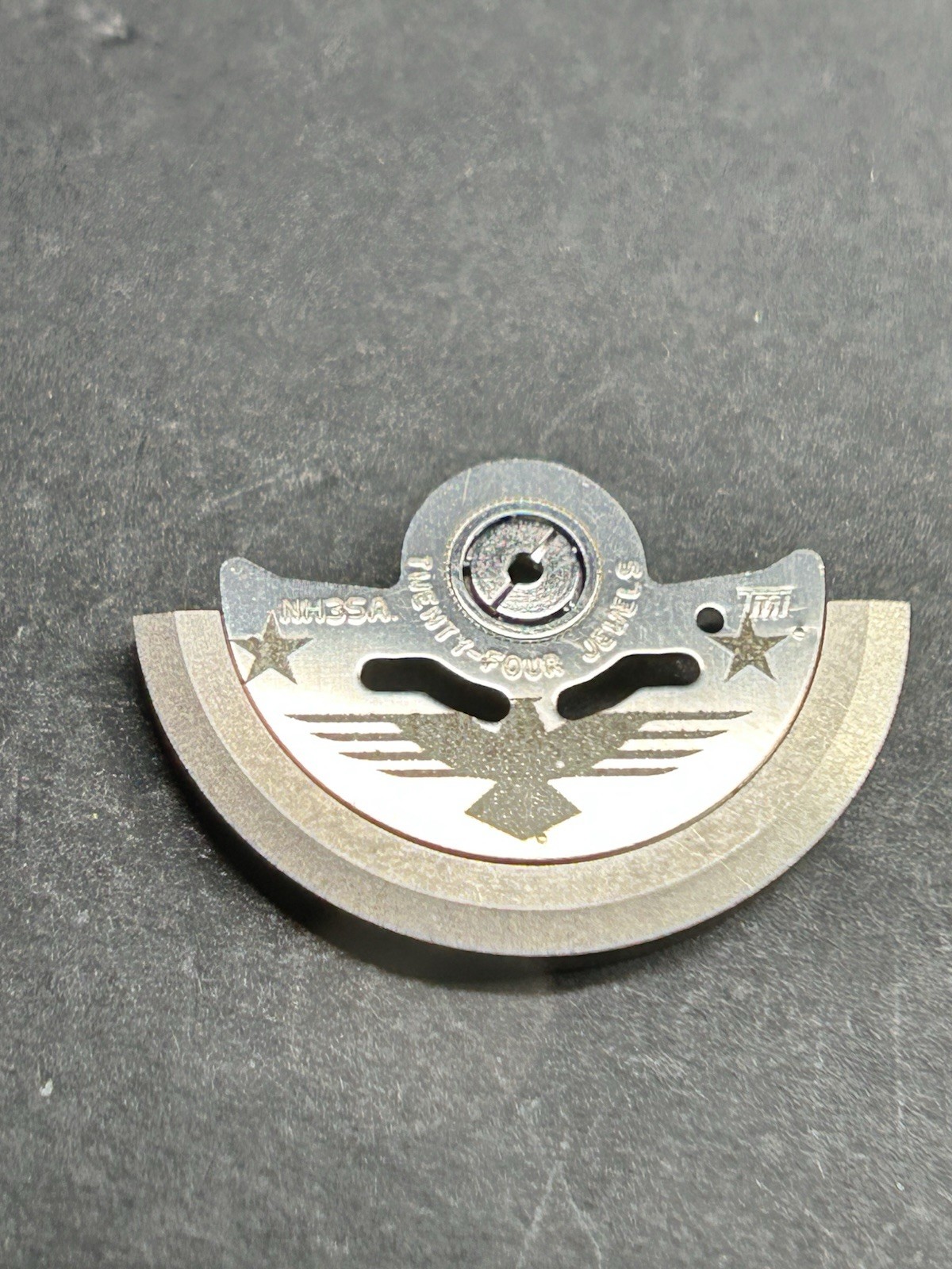 CUSTOM ENGRAVED THUNDERBIRD W/STARS PATTERN NH35 WATCH ROTOR WEIGHT
