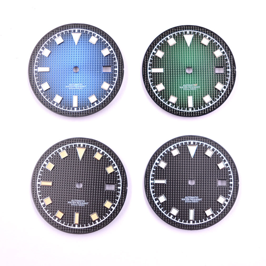 33.5mm Green Luminous Watch Dial Fit for NH35/35A NH36/36A Movement
