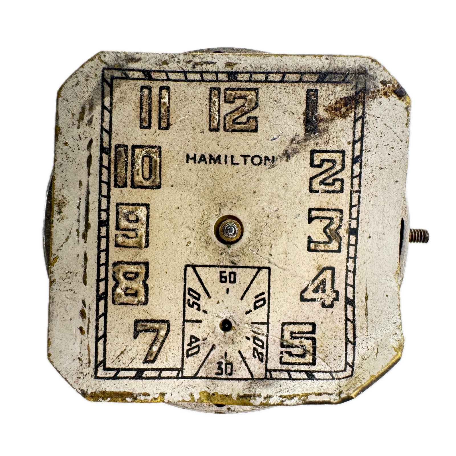 Vintage 25mm 1928 Hamilton Art Deco Square Dial 17J Wristwatch Movement 987 USA