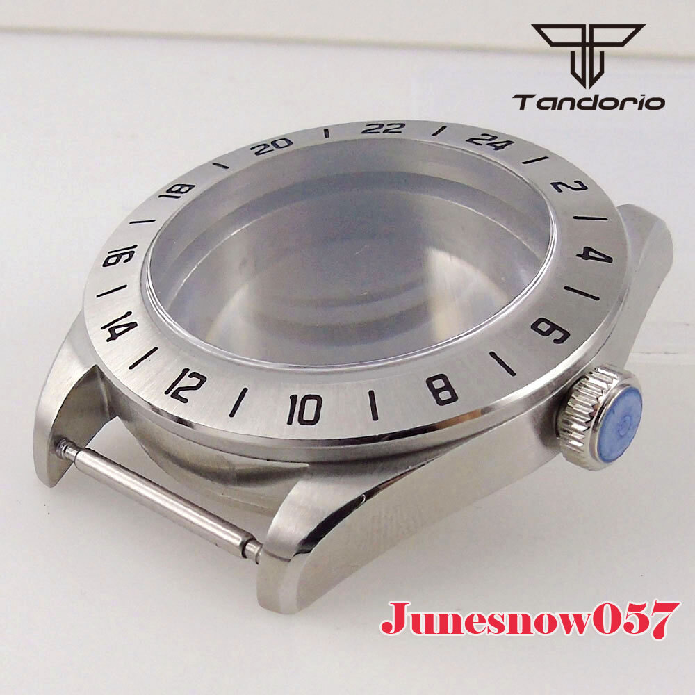 Domed Sapphire Glass For NH35A NH36A ETA2824 316L Steel 39mm Watch Case Brushed