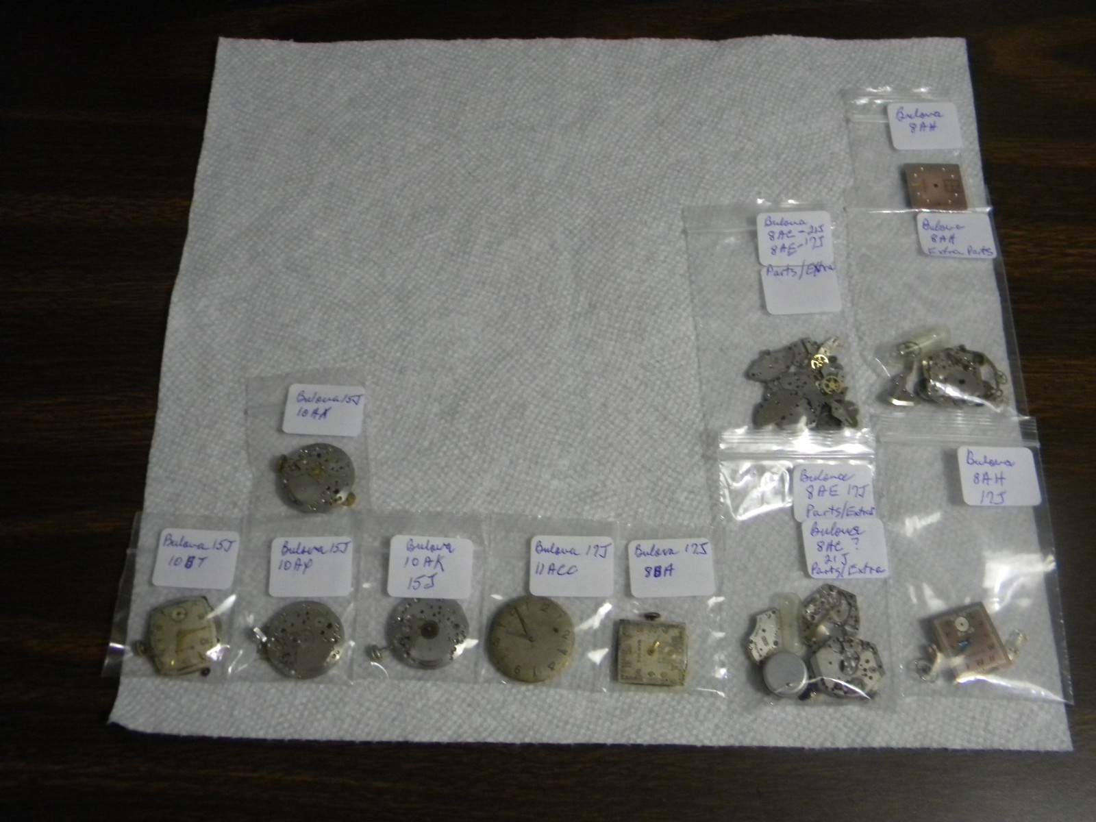 Lot Bulova Movements 10BT 10AX 10AK 11ACC 8BA 8AC 8AE 8AH & Partials for Parts