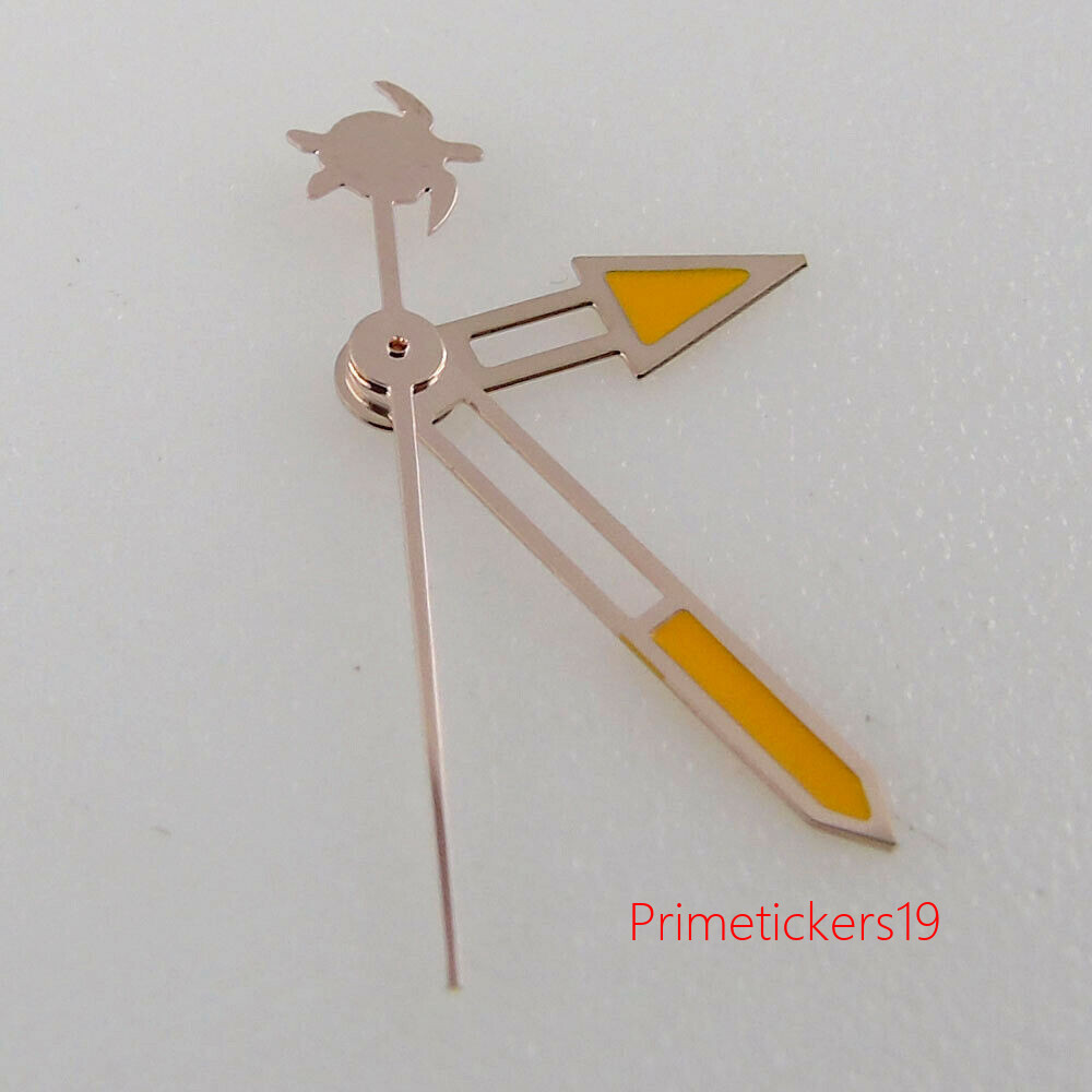 Rose Gold Yellow Watch Hands Tortoise Shape Second Hand Fit NH35 NH36 Movement