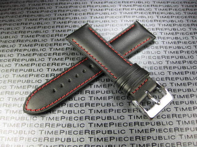 21mm Black GENUINE CALF LEATHER STRAP Watch Band IWC TOP GUN Pilot Portuguese 6