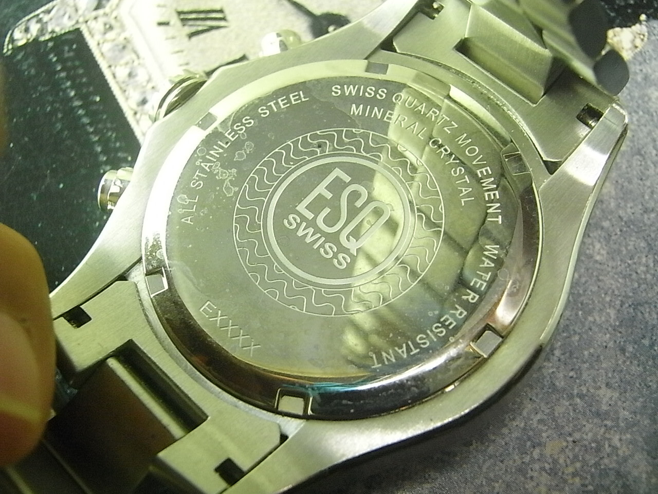 Defective NOS 40MM ESQ BY MOVADO DIVER CASE WITH 22MM SS WATCH BAND BRACELET