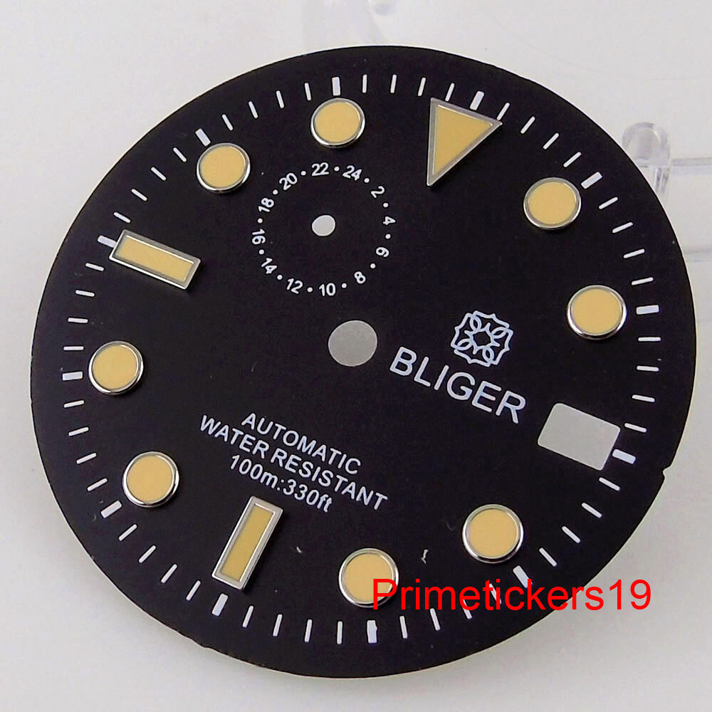 Fit NH37 Automatic Movement 29mm Luminous Watch Dial Face Date Window Spare Part
